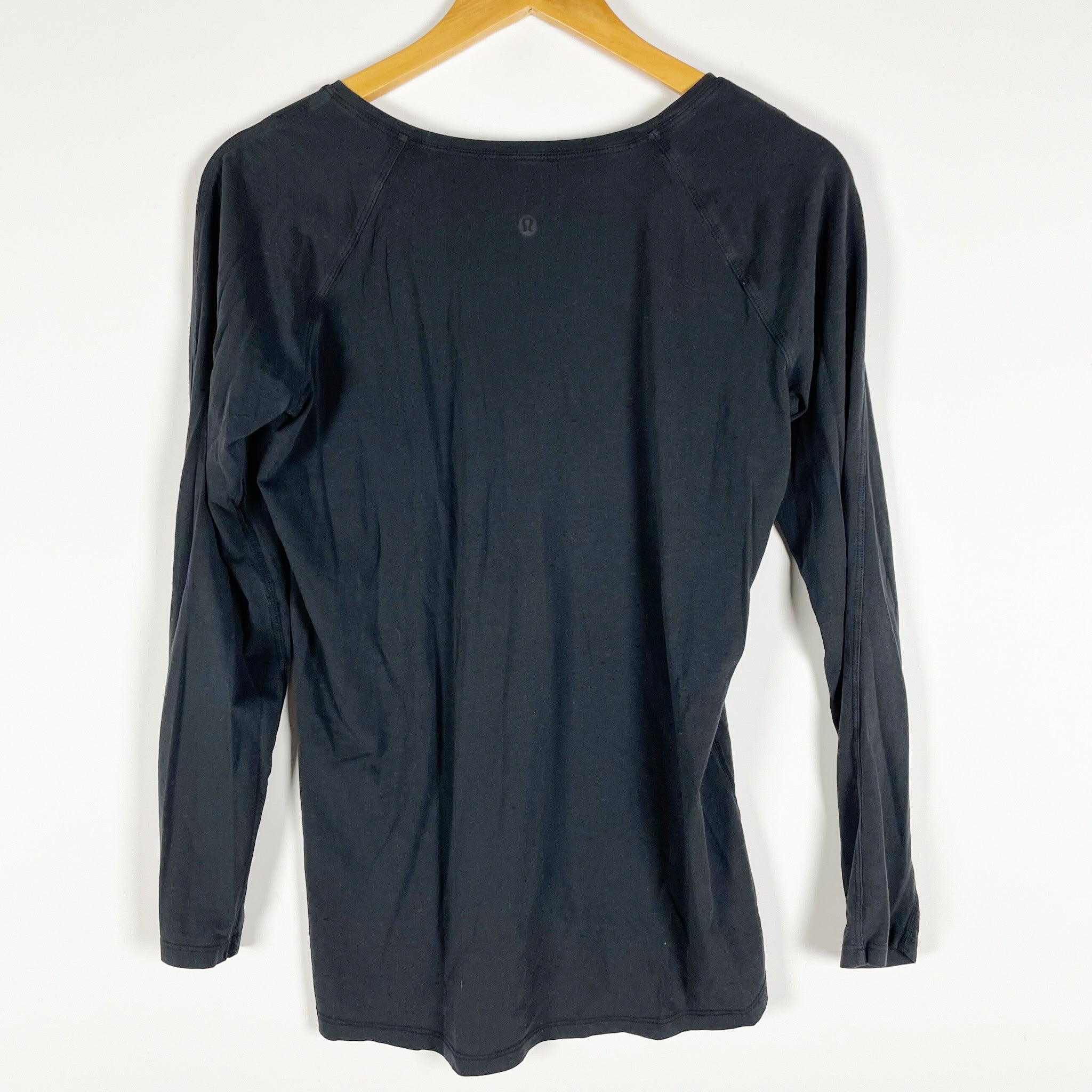 Lululemon Women's Cotton Crew Neck Long Sleeve Tee Shirt Black Small