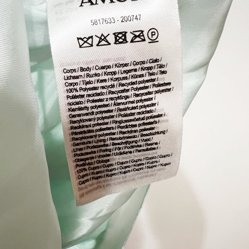 NEW Amur Mimi Pleated Ruffle Backless Halterneck Mini Dress Miami Sky Mint 4