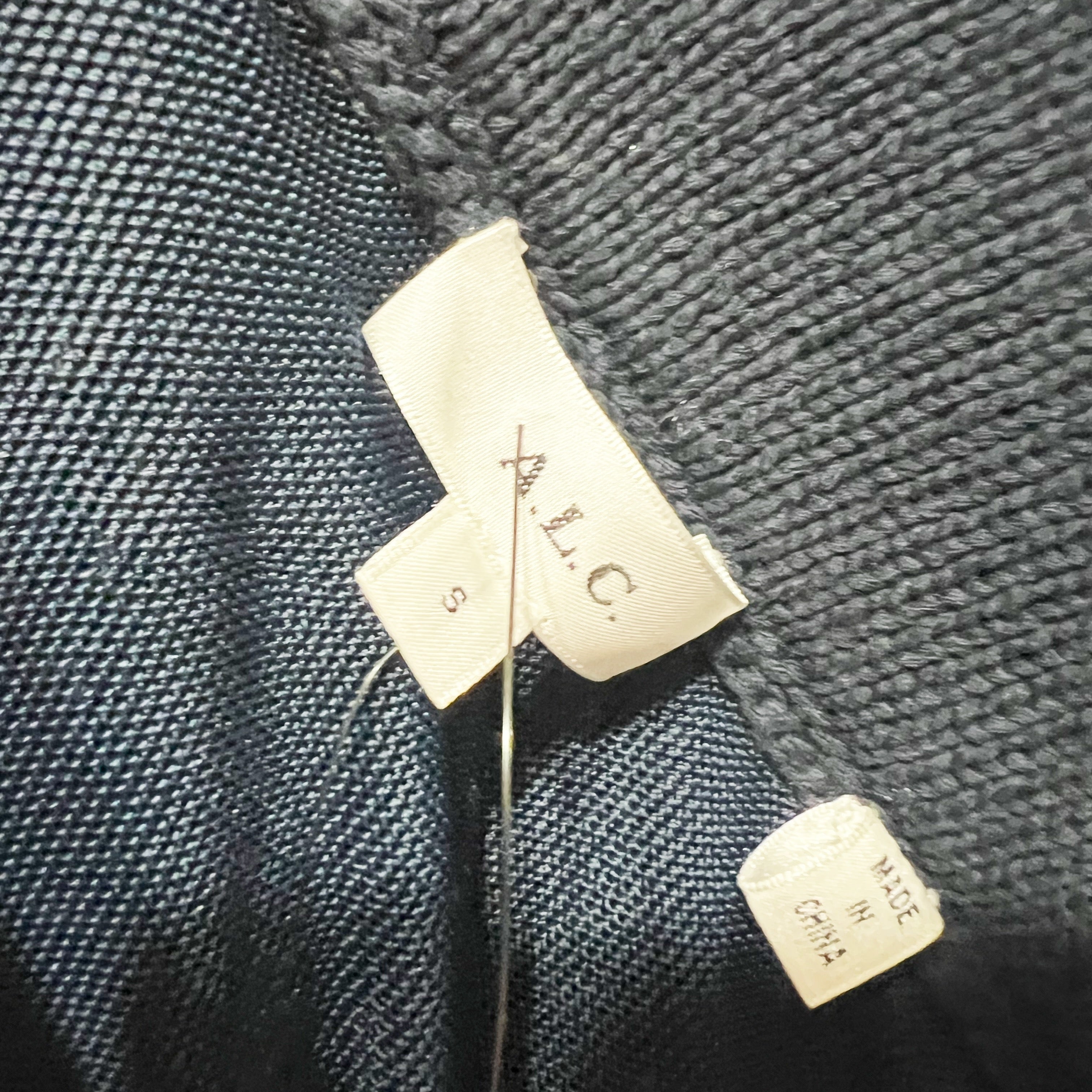 NEW A.L.C. Aurora Crochet Knit Cotton Blend Knit Stretch Straight Midi Skirt S