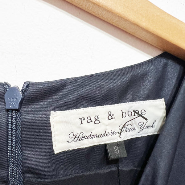 Rag &amp; Bone Handmade In New York Cotton Poplin Sleeveless Mini Shift Dress Blue 8