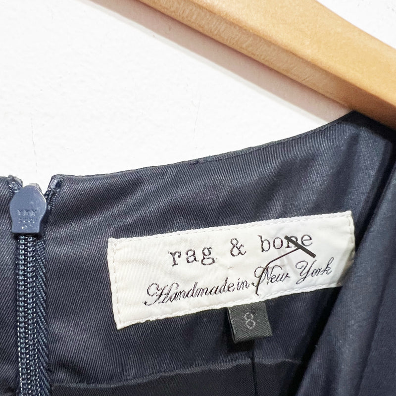 Rag &amp; Bone Handmade In New York Cotton Poplin Sleeveless Mini Shift Dress Blue 8