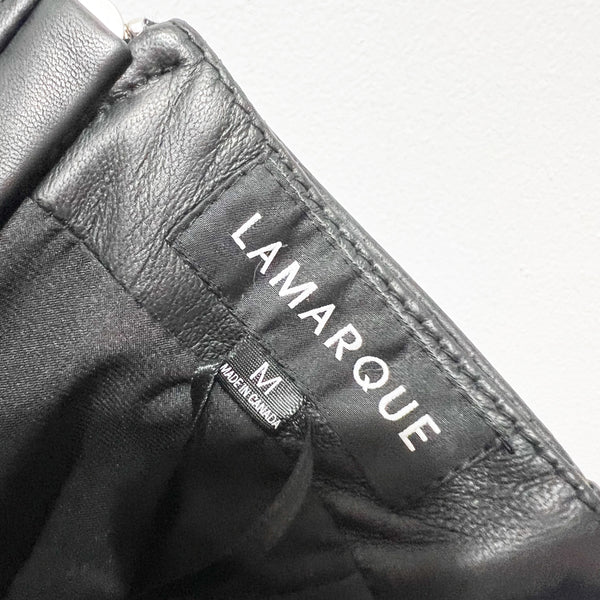 NEW Lamarque Davina Genuine Leather Strapless Structured Bustier Tank Top Black