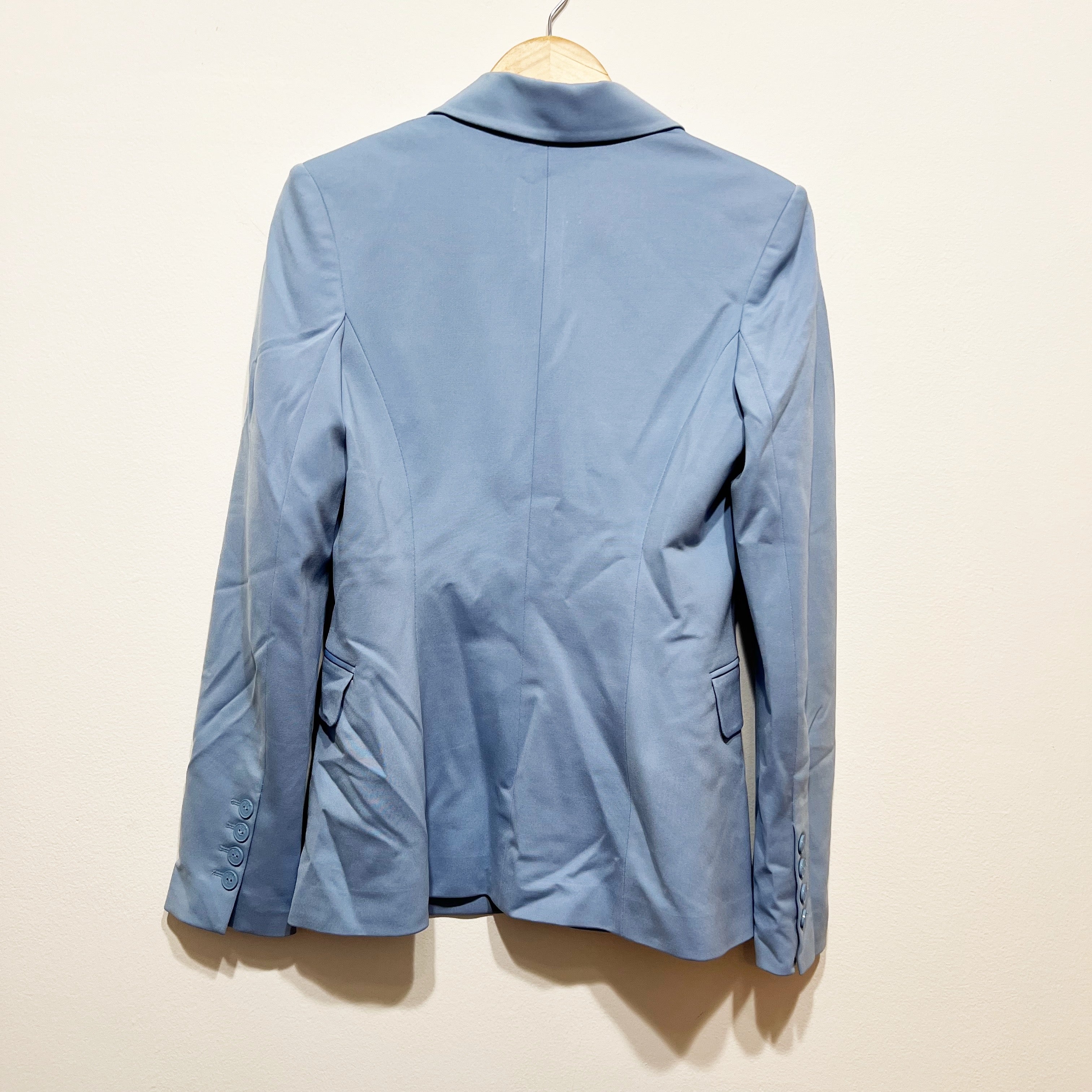 Pinko Women's Single Button Collared Suiting Blazer Suit Jacket Baby Blue 6