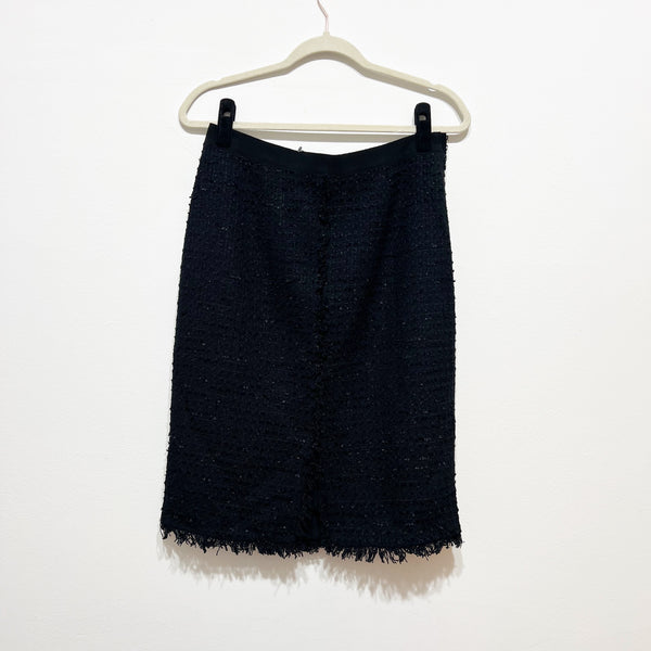 Giambatista Valli Paris Cotton Wool Blend Boucle Woven Textured Pencil Skirt L