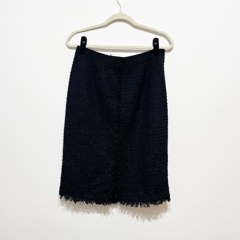 Giambatista Valli Paris Cotton Wool Blend Boucle Woven Textured Pencil Skirt L
