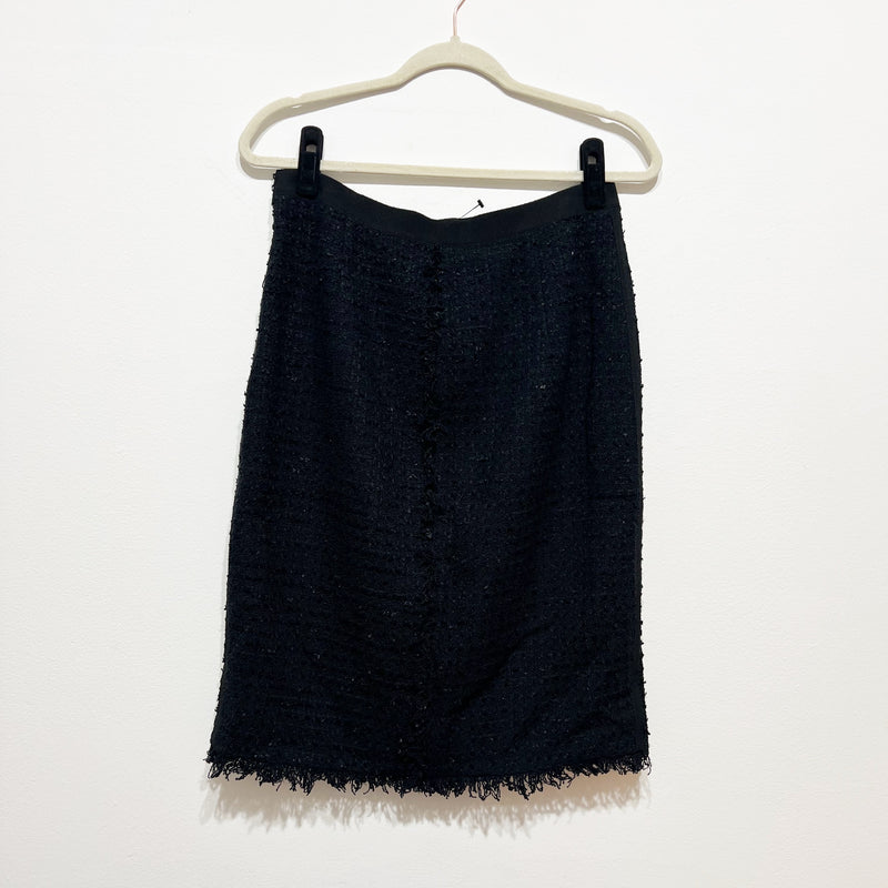 Giambatista Valli Paris Cotton Wool Blend Boucle Woven Textured Pencil Skirt L