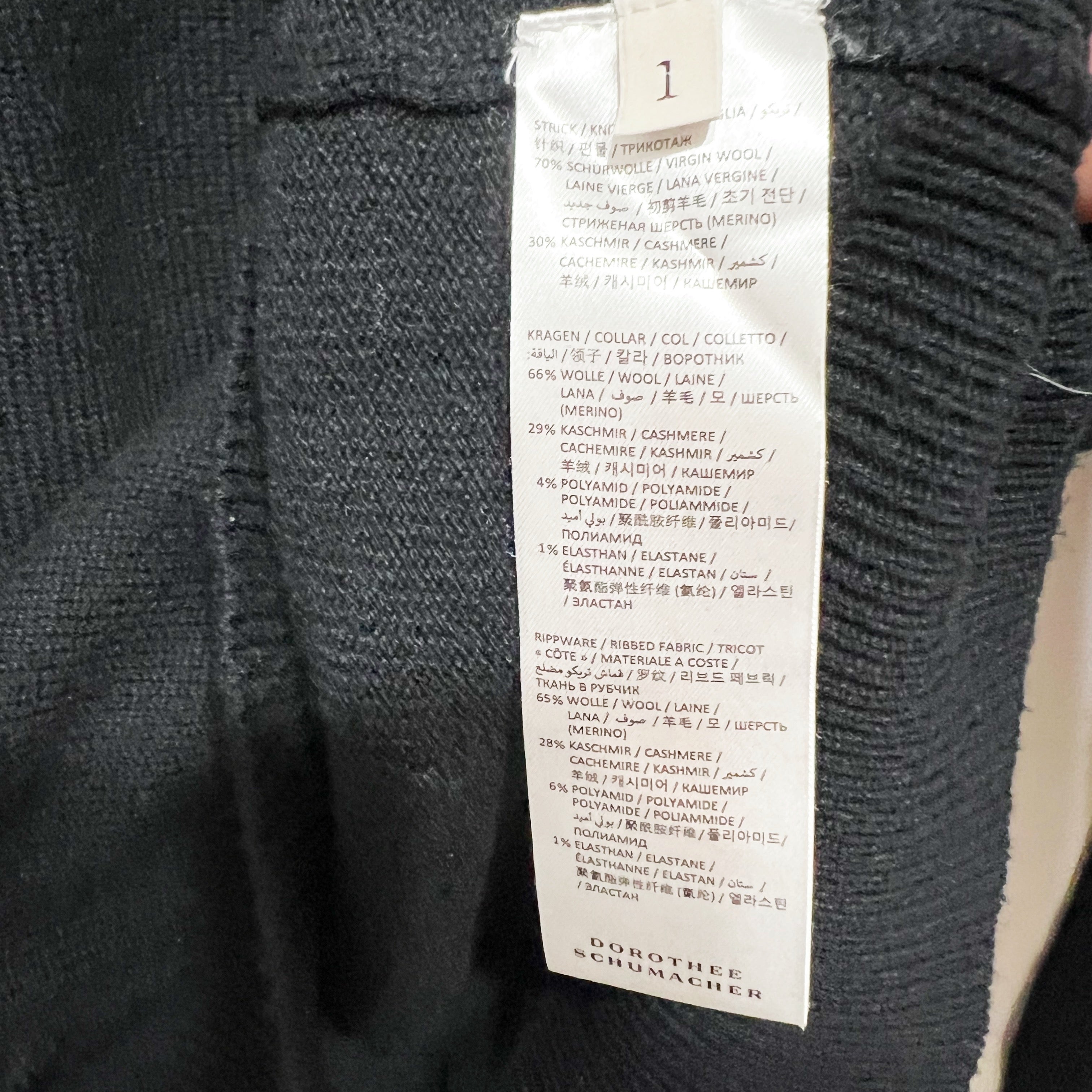 Dorothee Schumacher Wool Cashmere Knit Stretch Crew Neck Puff Sleeve Sweater XS