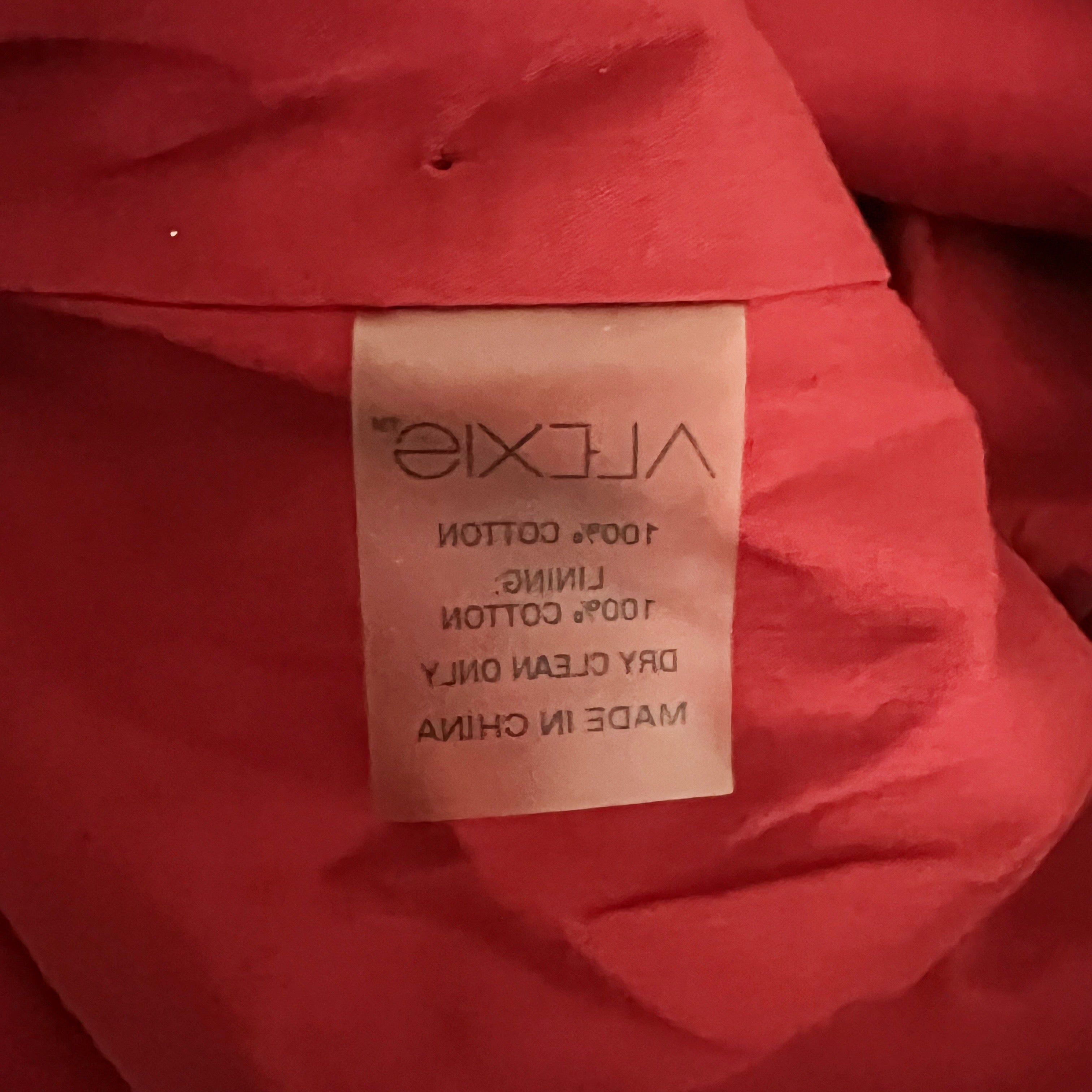 Alexis Zafina Cotton Poplin Asymmetrical Tiered Ruffle Long Maxi Dress Red Small