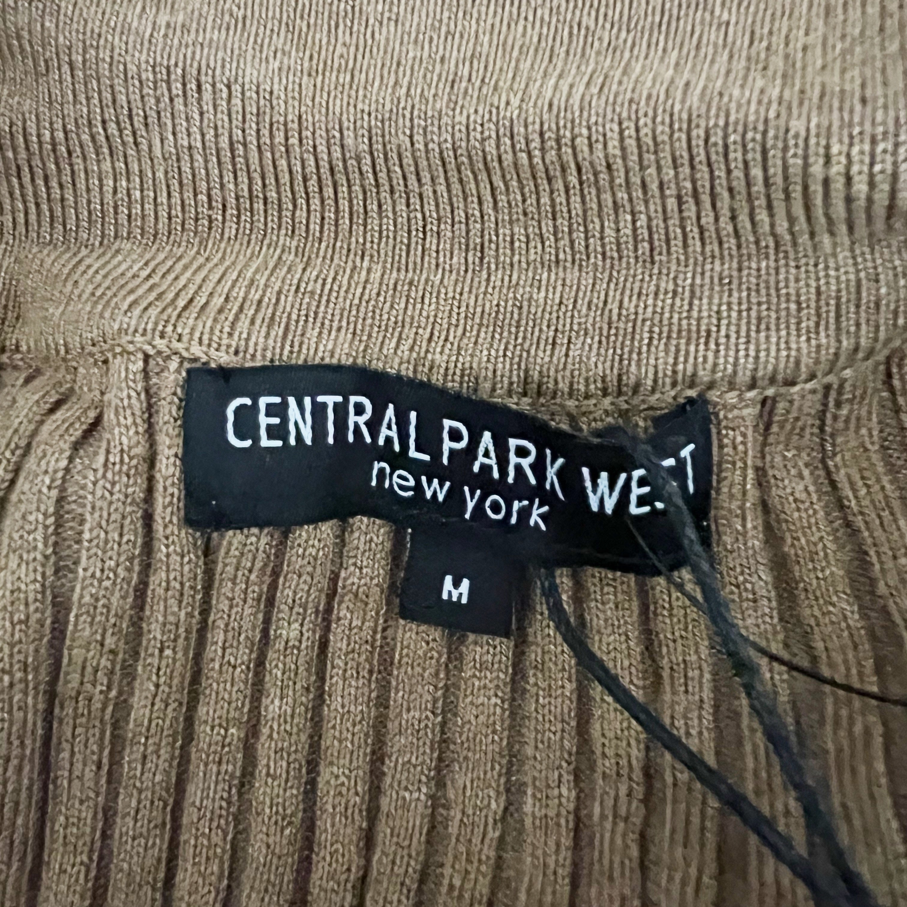 NEW Central Park West Rowan Ribbed Sweater Knit Stretch Collared Button Dress M