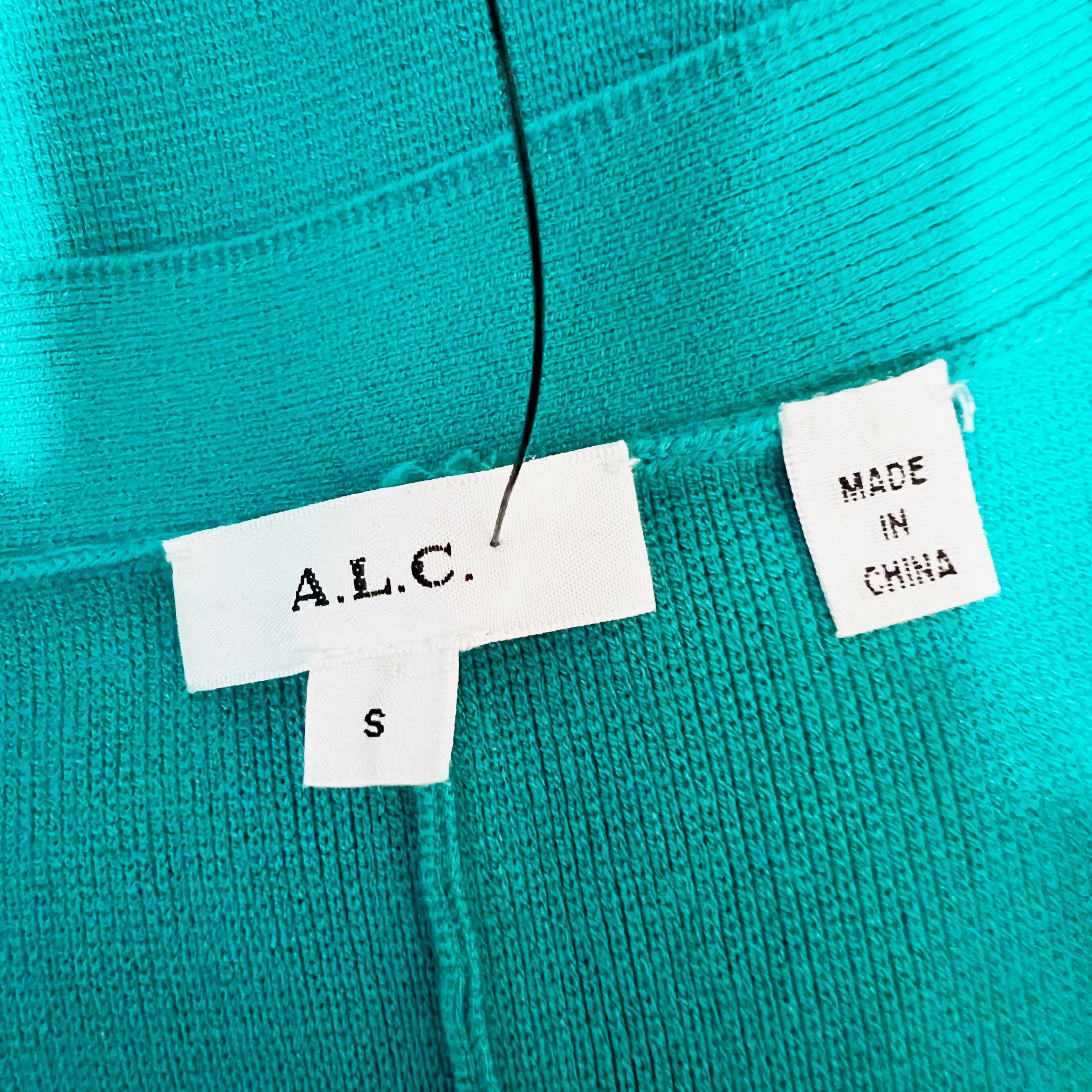 A.L.C. Nate Button Front Puff Long Sleeve Knit Stretch Cardigan Sweater Dress S