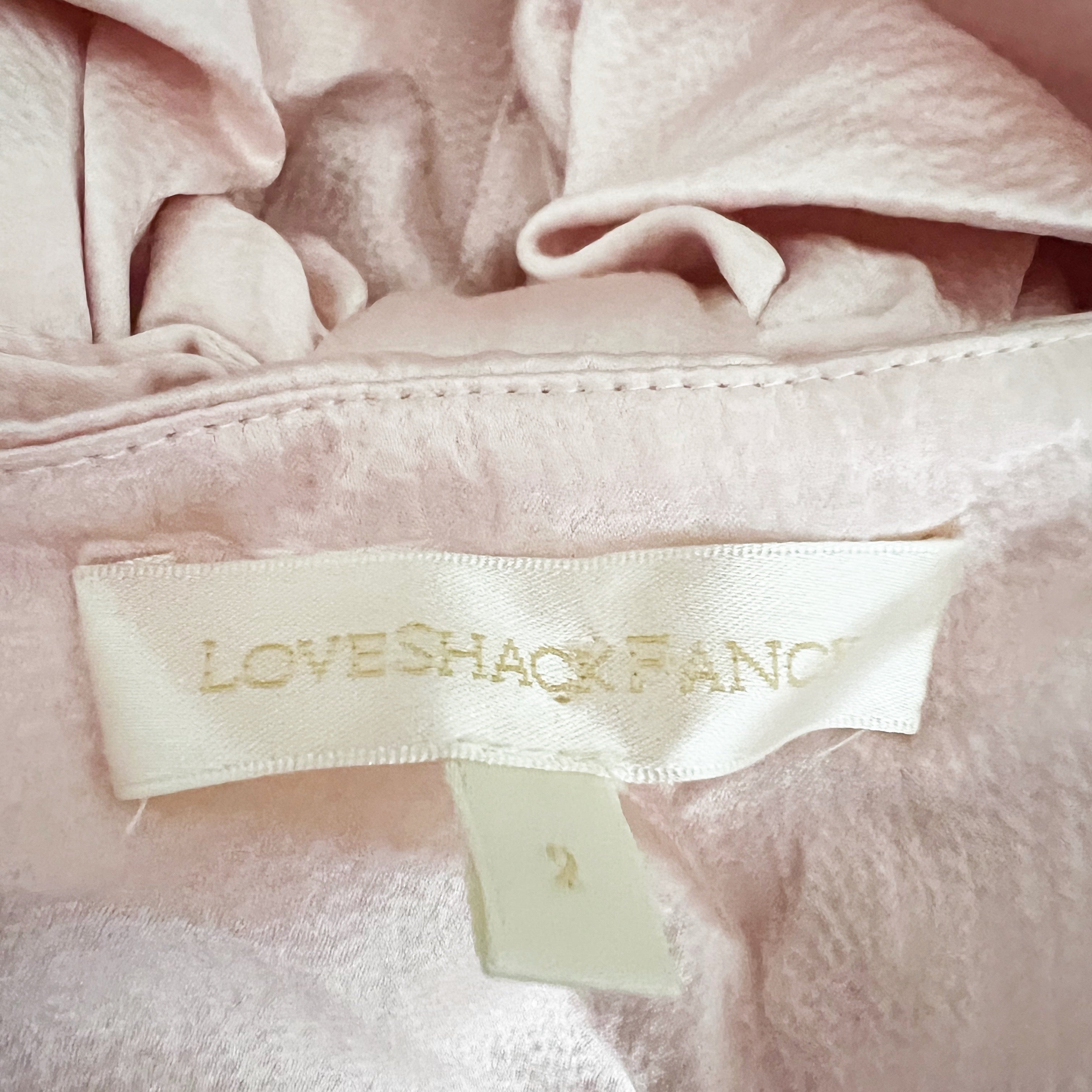 LoveShackFancy Roseanna Bow Back Detail Silk Satin Crop Tank Top Pink 2