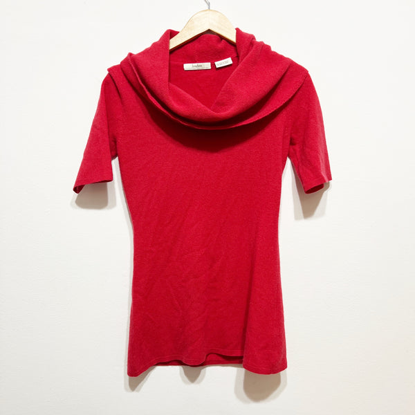 Neiman Marcus 100% Cashmere Knit Stretch Turtleneck Pullover Sweater Red Small