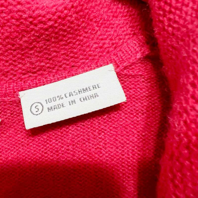 Neiman Marcus 100% Cashmere Knit Stretch Turtleneck Pullover Sweater Red Small