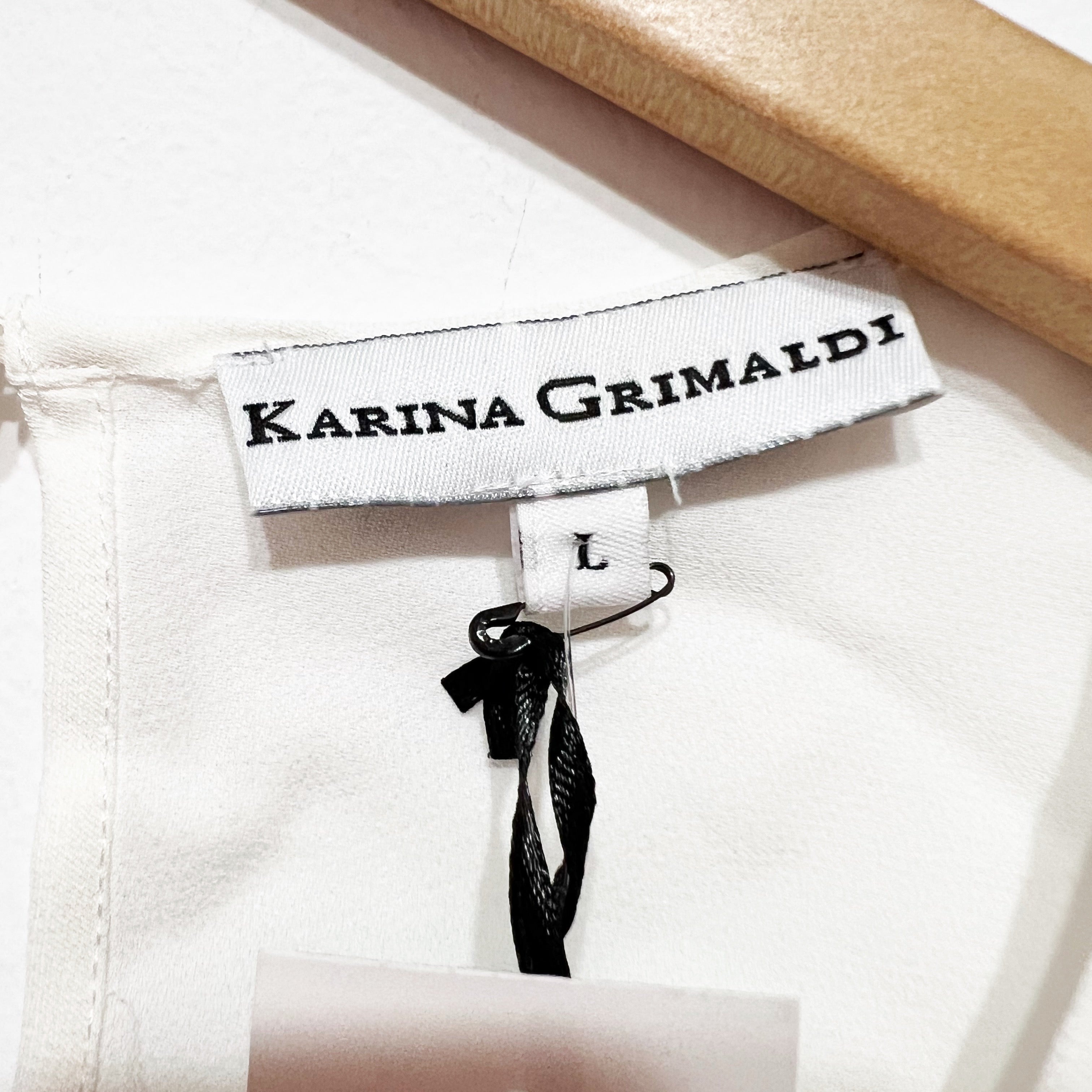 NEW Karina Grimaldi Fringe Tassel Sleeveless Scoop Neck Tank Top White Large