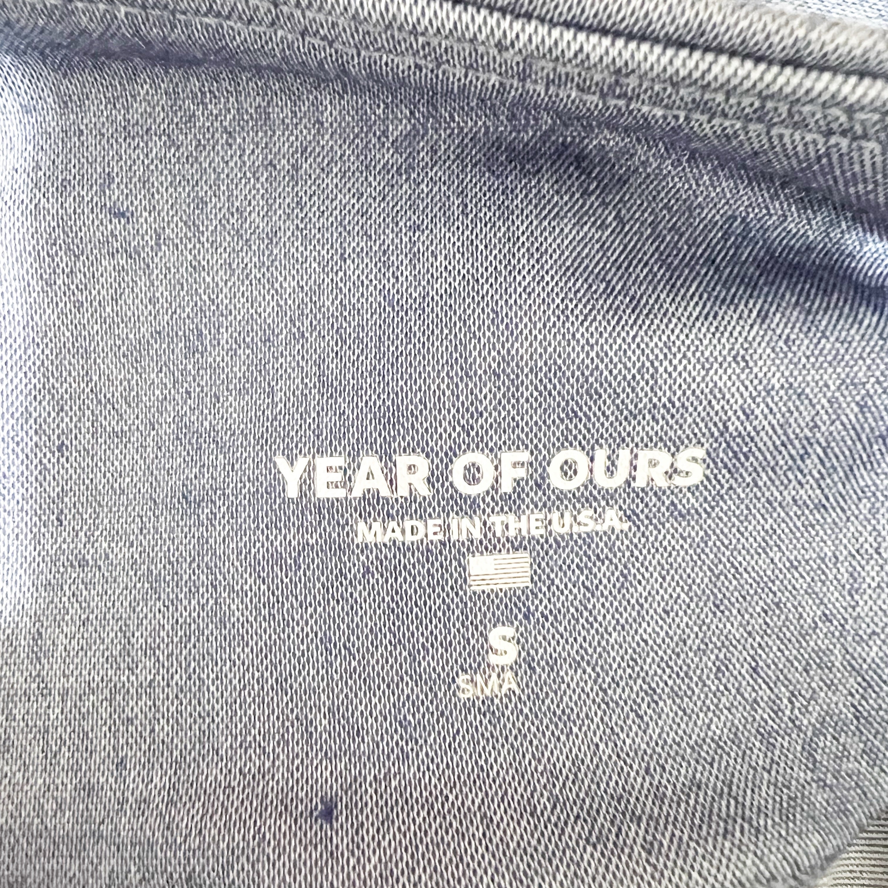 Year Of Ours Denim Corset High Waisted Athletic Work Out Leggings Chambray Blue