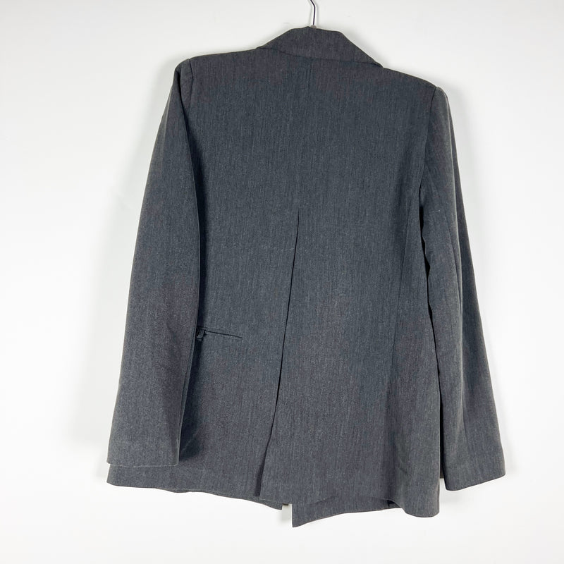 NEW Nonchalant Cyra Oversized Lapel Open Front Structured Blazer Jacket Gray S