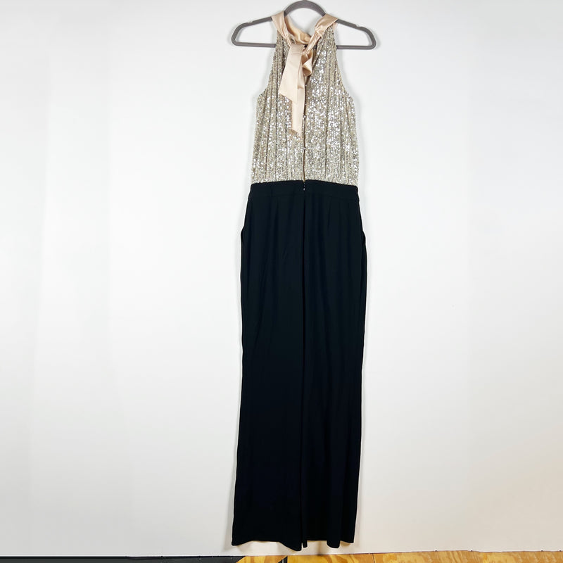 Ramy Brook Gold Sequin Sparkle Embellished Halter Neck Sleeveless Jumpsuit 4