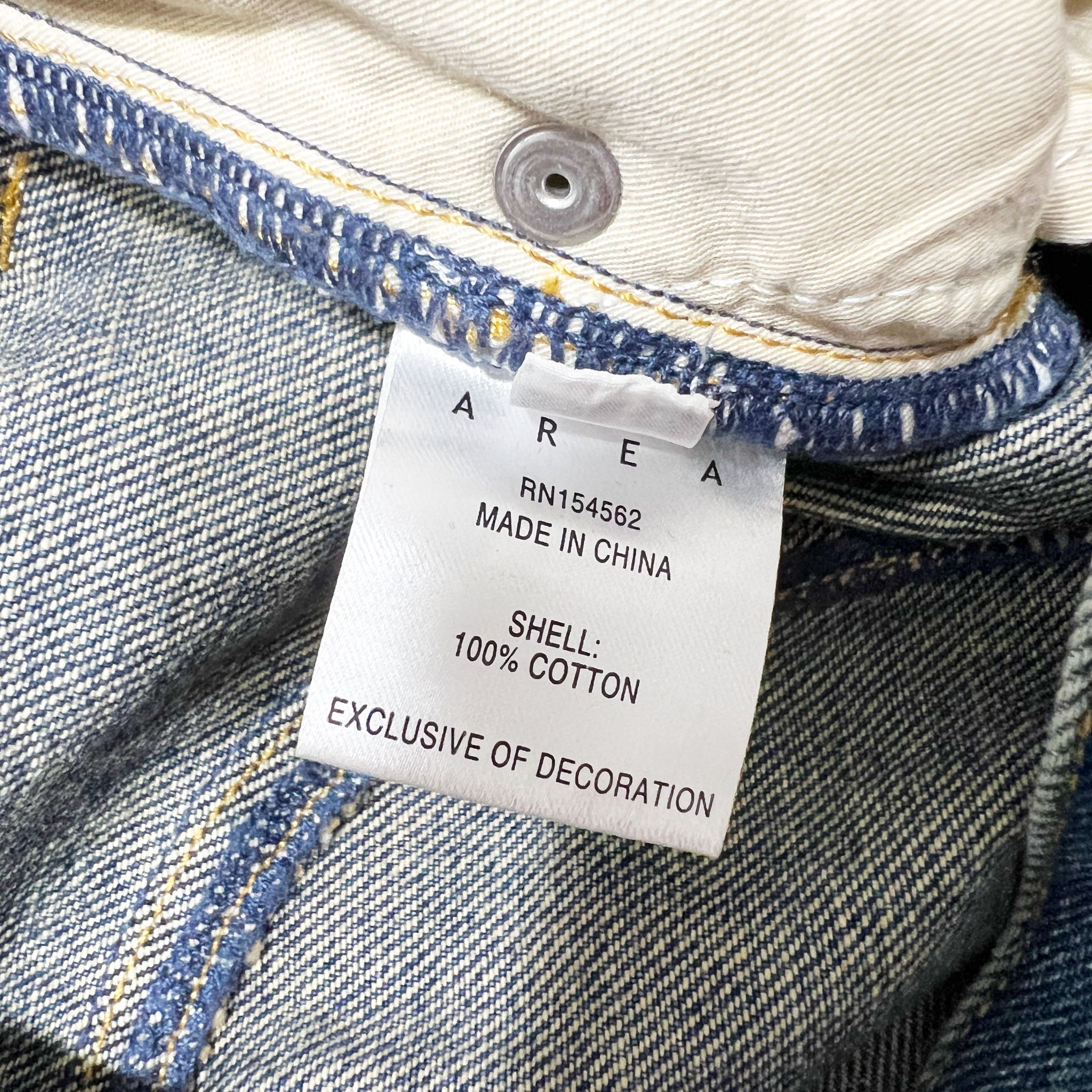 Area Crystal Jewel Diamond Sparkle Embellished Straight Slit Baggy Cotton Jeans