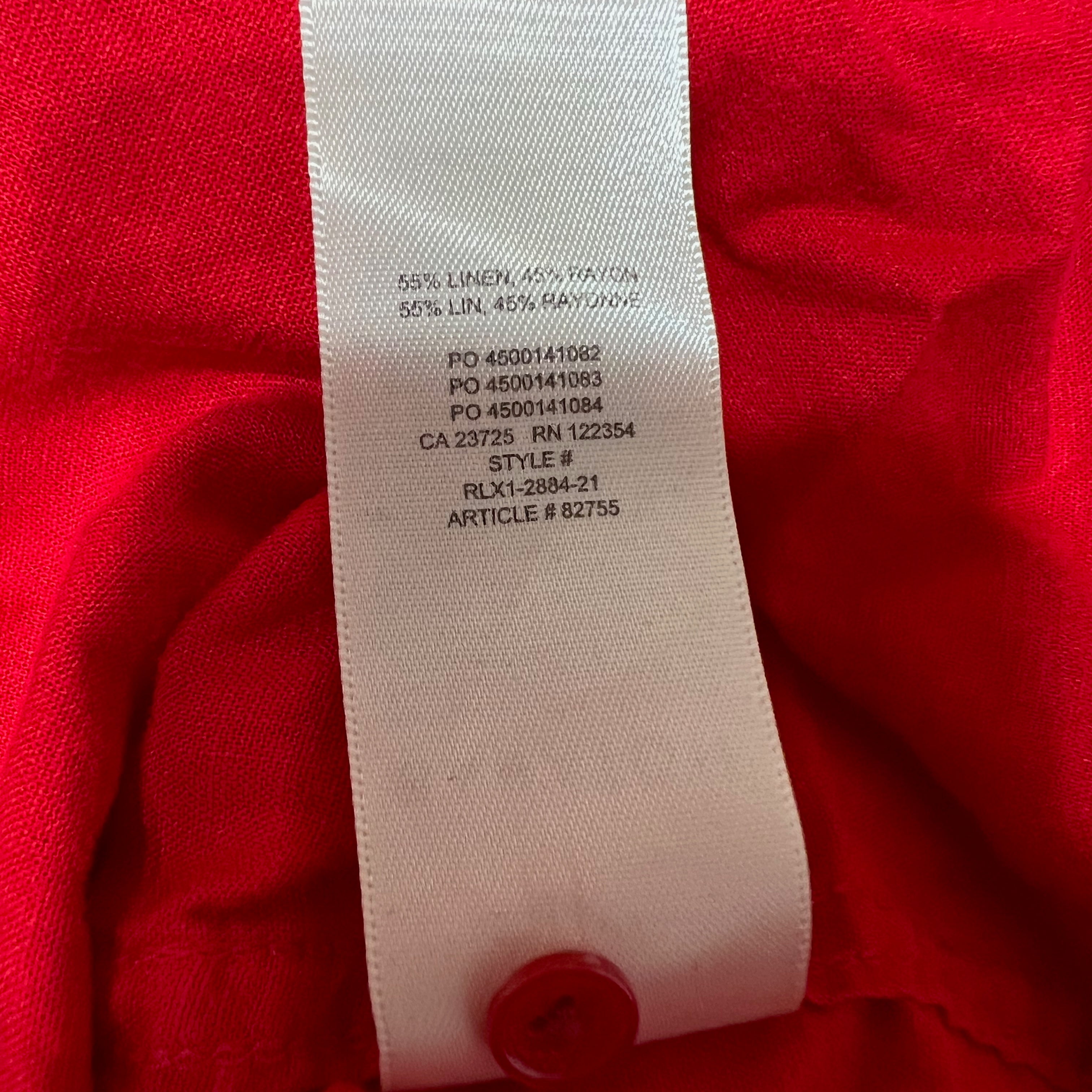 Babaton Aritzia Elizabeth Linen Blend Long Sleeve Button Down Collared Blouse