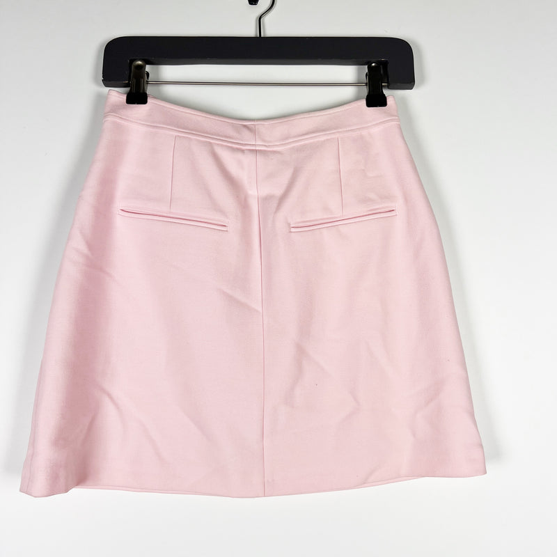 NEW Club Monaco Suiting Belt Buckle Pocket Stamp A Line Mini Skirt Pink 0