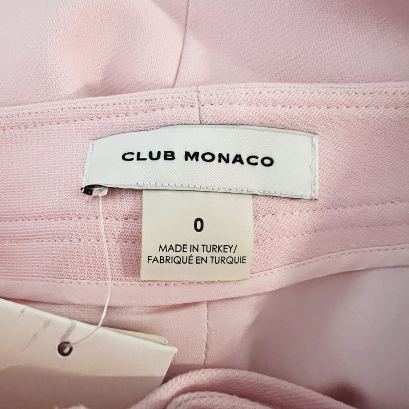 NEW Club Monaco Suiting Belt Buckle Pocket Stamp A Line Mini Skirt Pink 0