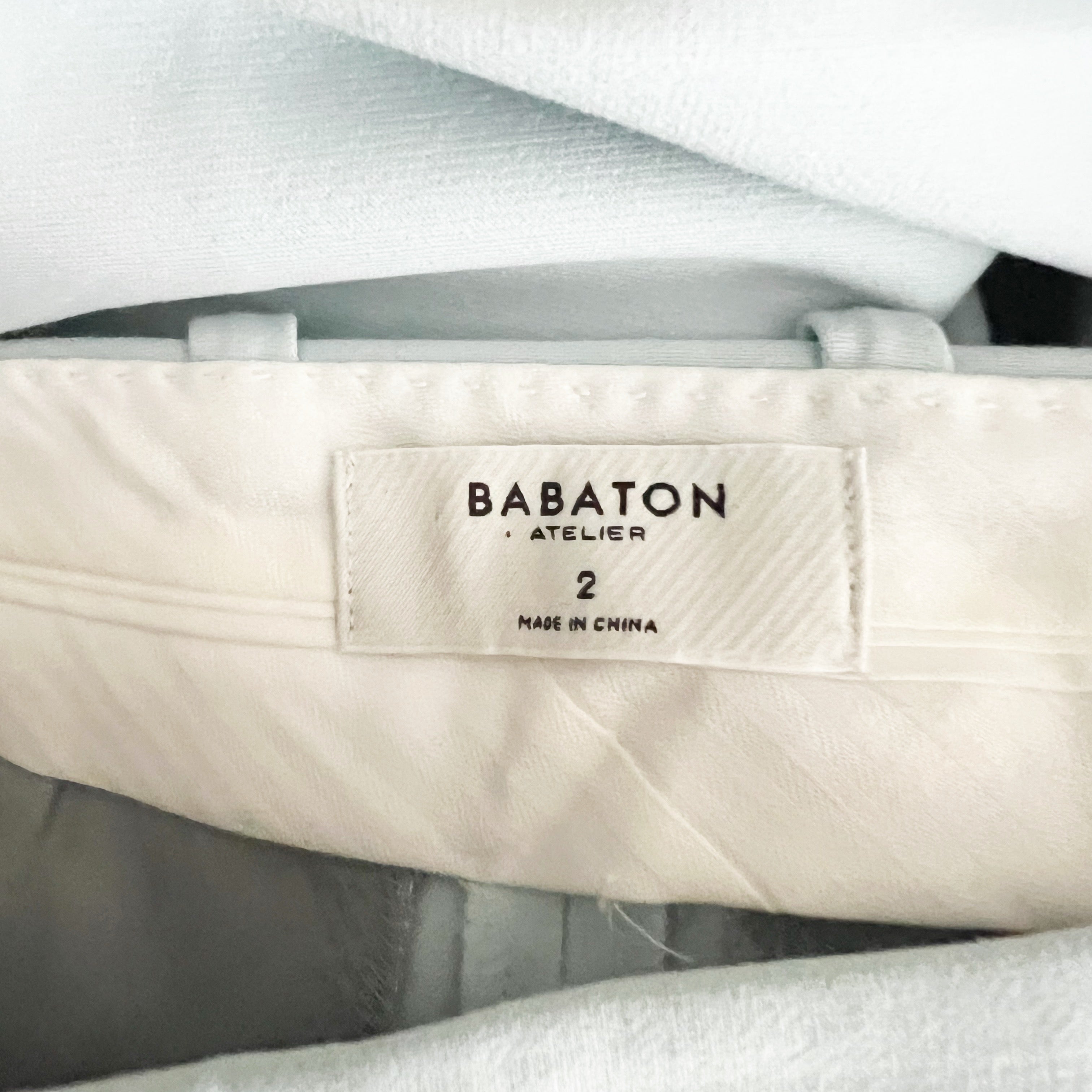 Babaton Aritzia Atelier Command Mid Rise Straight Leg Trouser Pants Light Blue 2