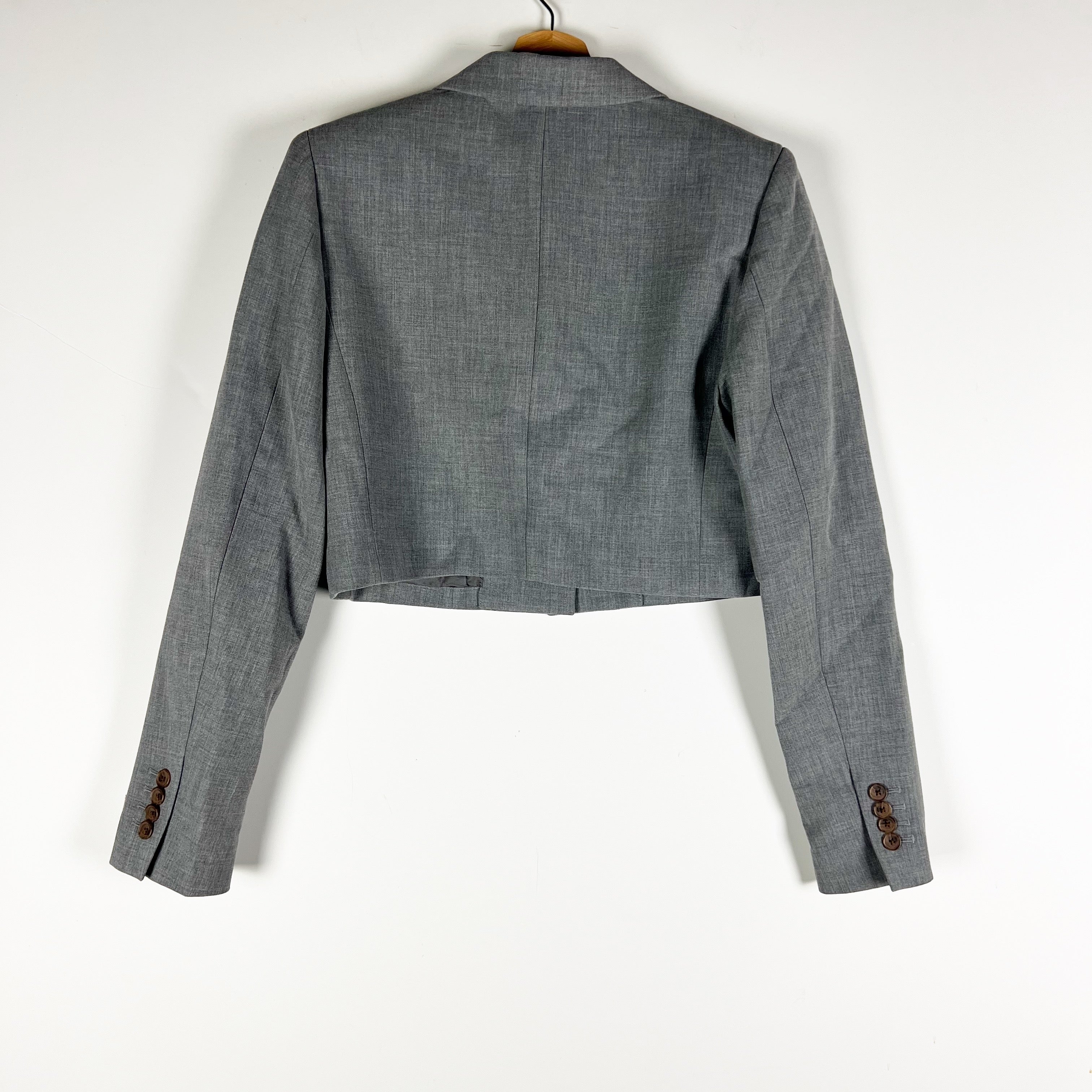 NEW Babaton Aritzia Arbus Softly Structured Single Breasted Cropped Blazer Gray