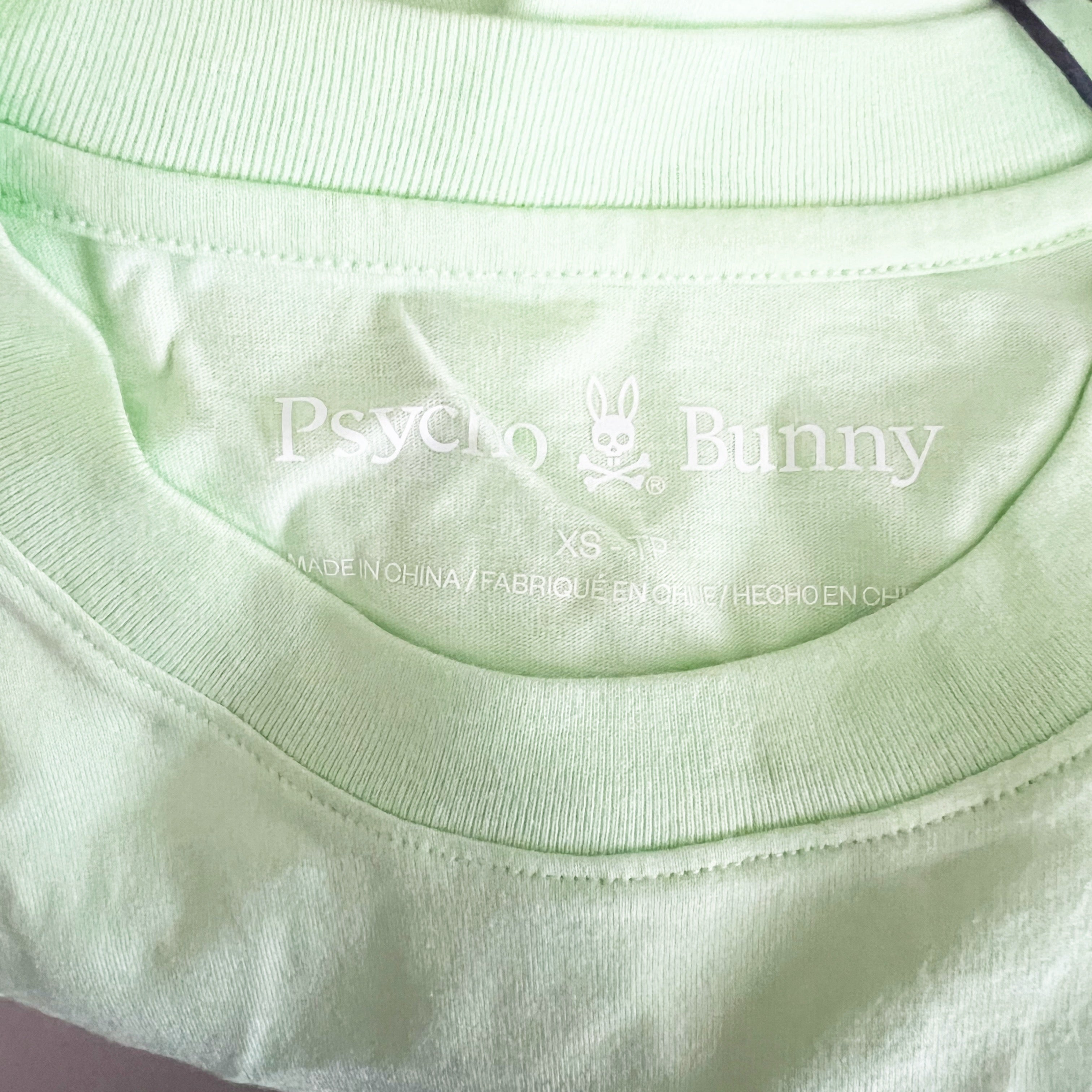 NEW Psycho Bunny Damon Graphic Crew Cotton Short Sleeve Tee Shirt Patina Green