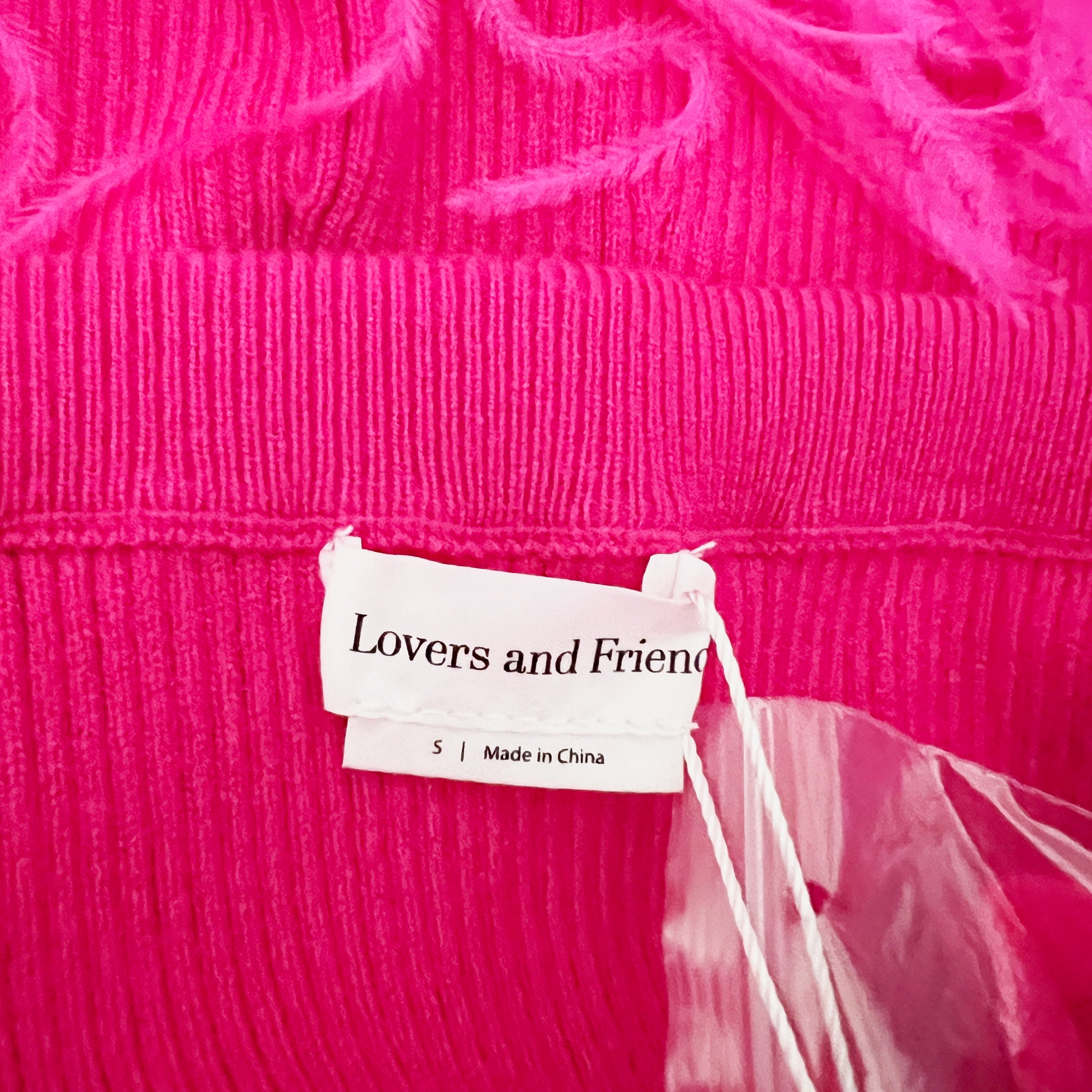 NEW Lovers And Friends Emi Ribbed Knit Stretch Feather Trim Mini Skirt Pink S