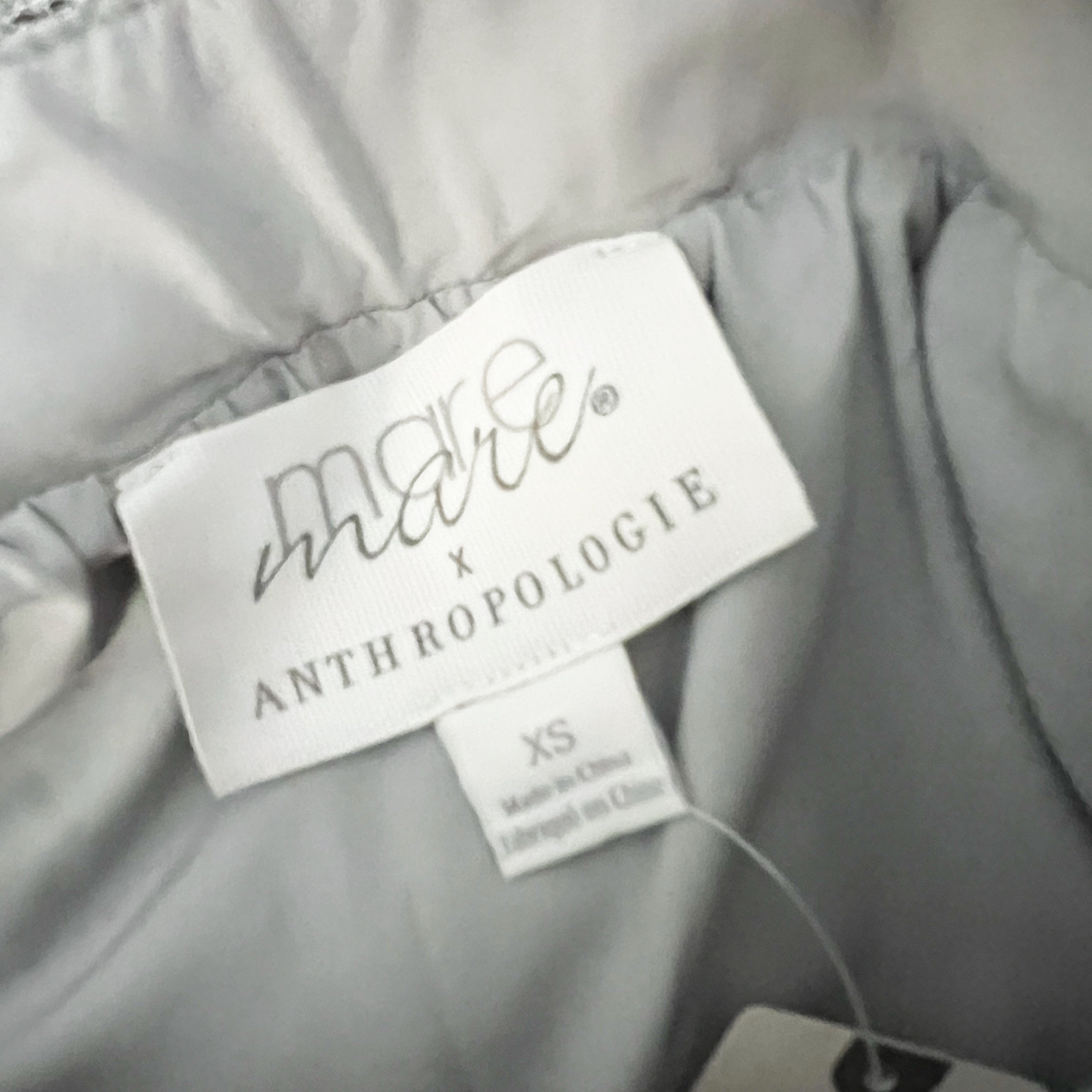 NEW Mare Mare x Anthropologie 3D Silver Sequin Tulle Embellished Mini Skirt XS