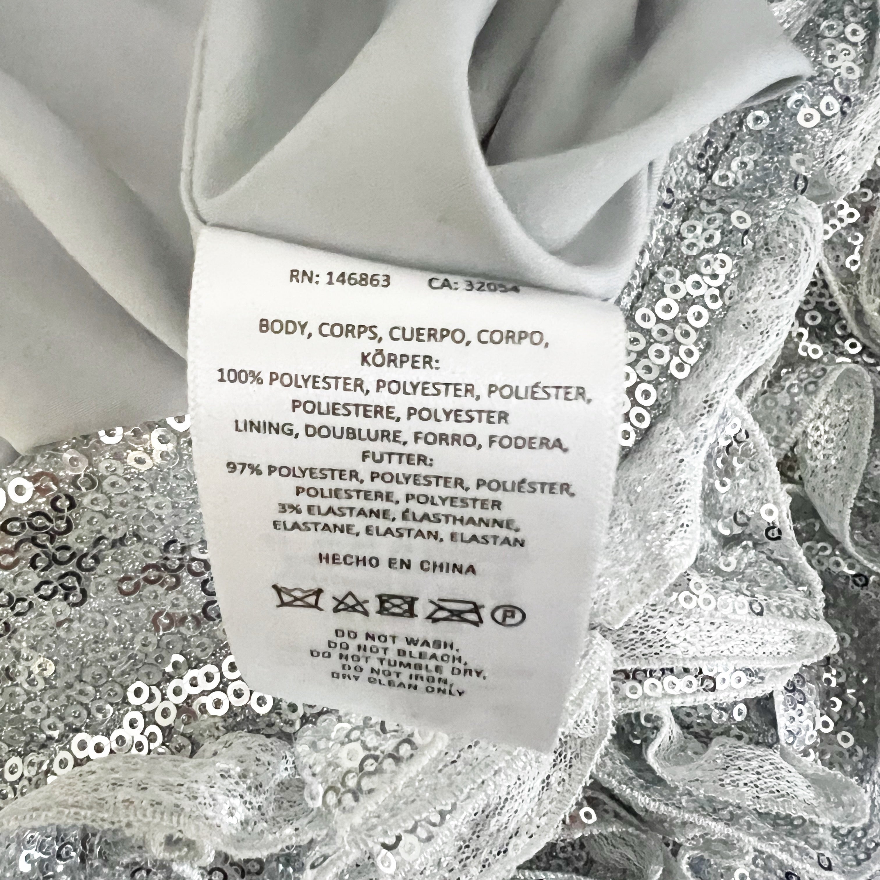 NEW Mare Mare x Anthropologie 3D Silver Sequin Tulle Embellished Mini Skirt XS