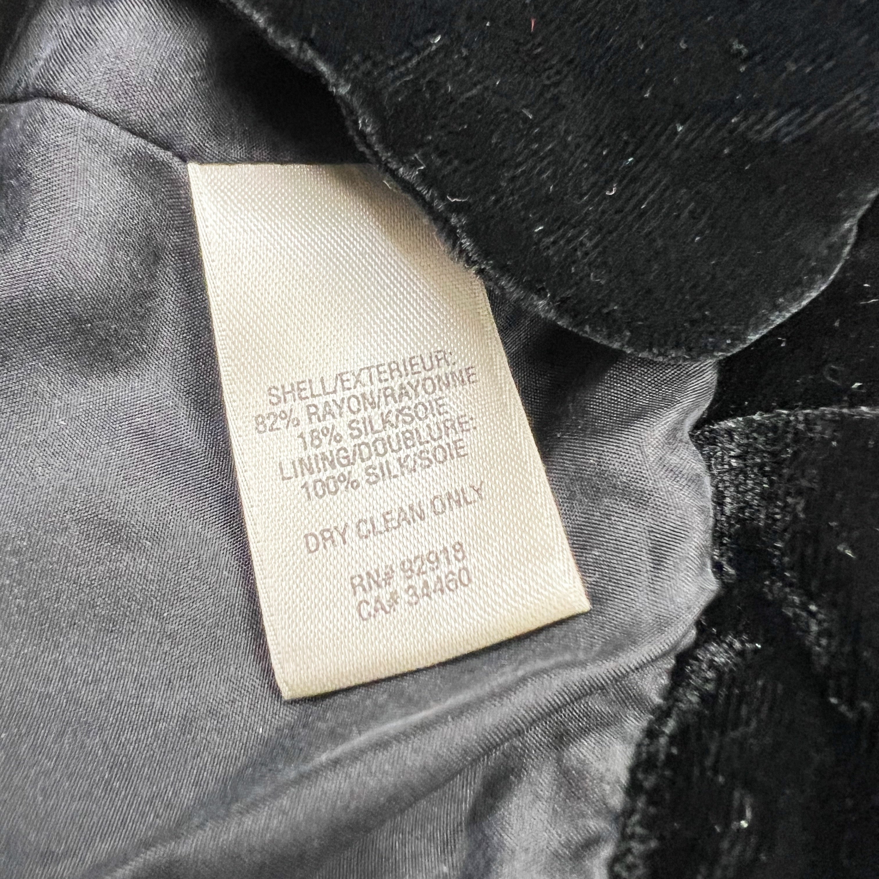 Juicy Couture Velvet Velour Crystal Diamond Button Blazer Jacket Solid Black 2