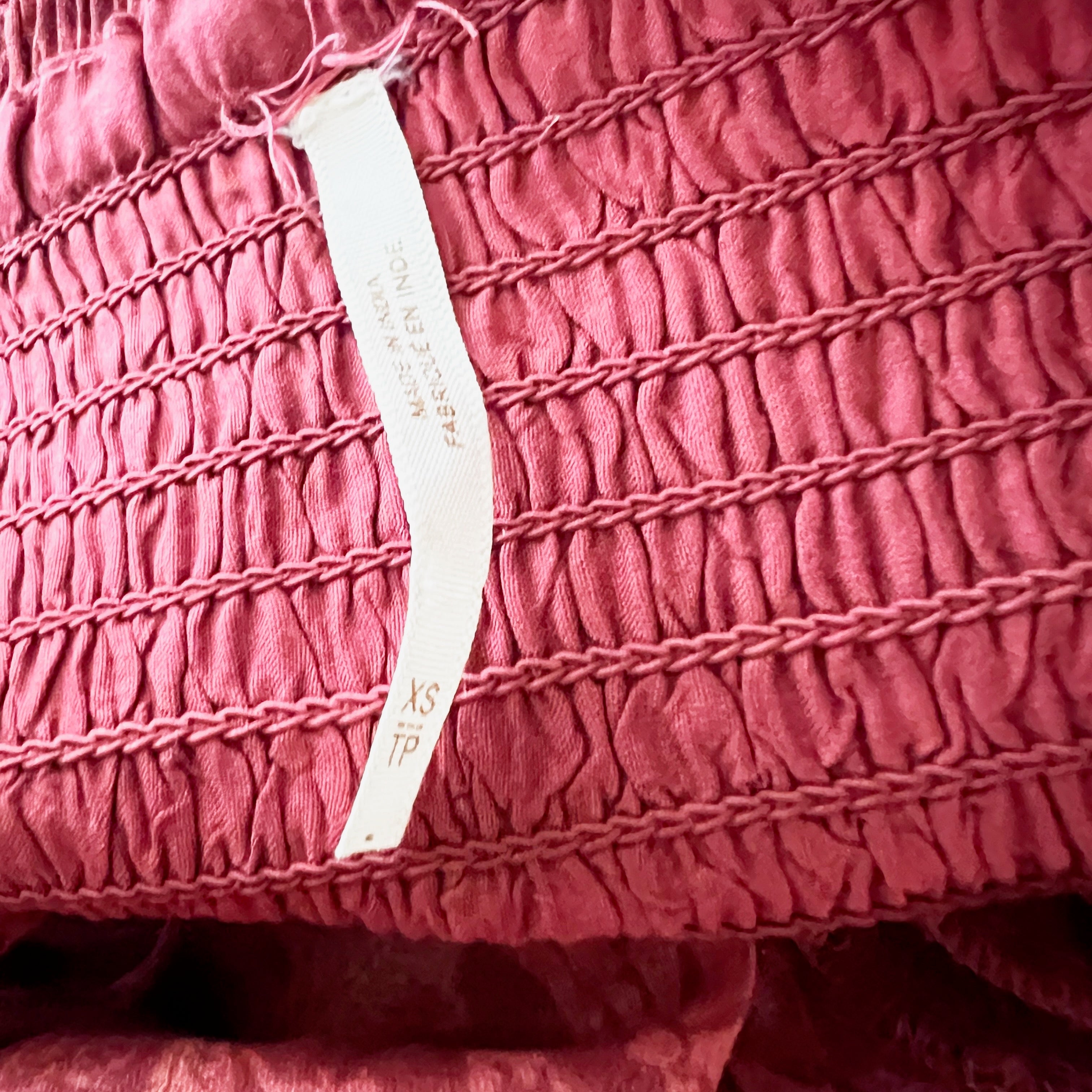 Free People Sundrenched Print Pattern Cotton Pullover Maxi Dress Hot Pink Combo