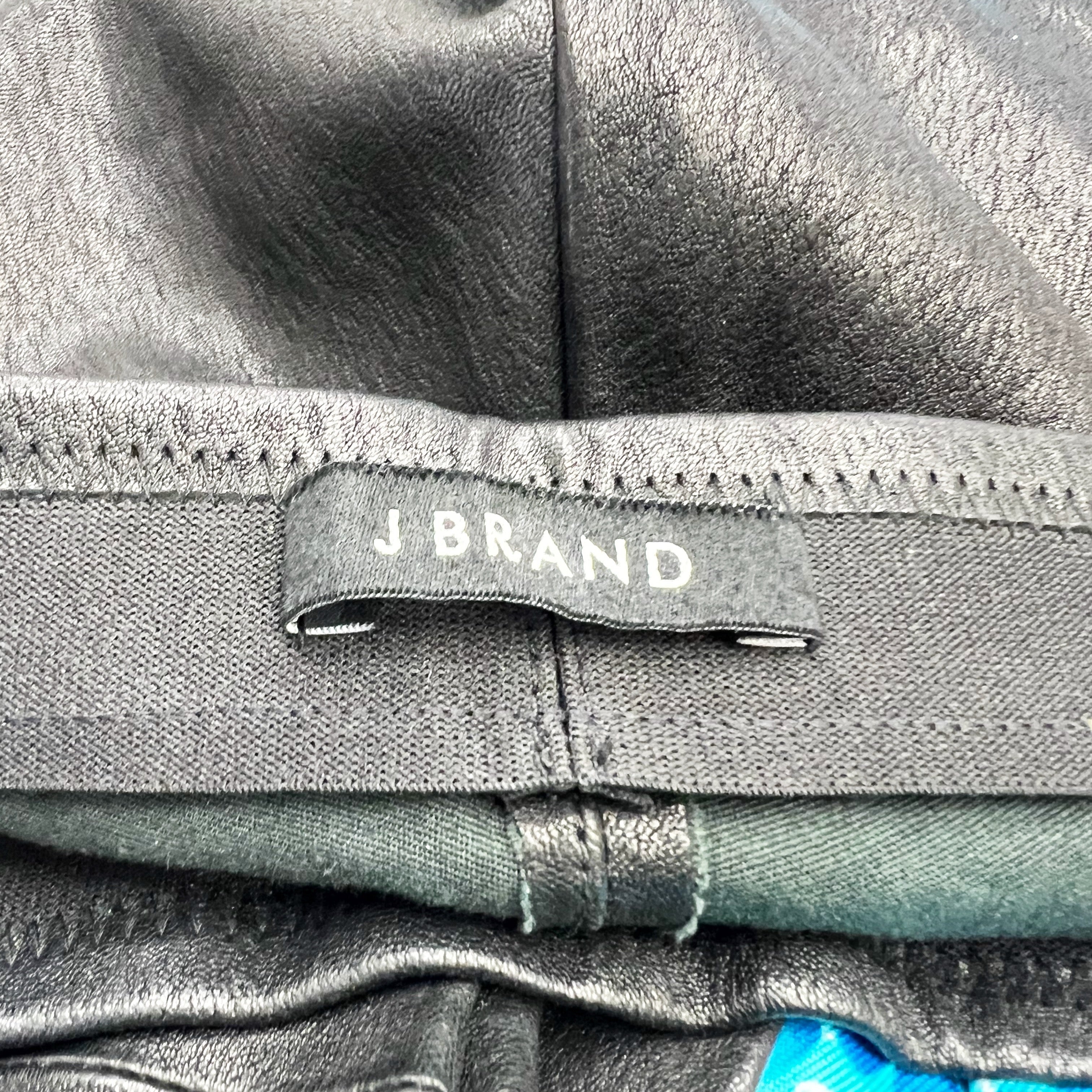 J Brand Women's Edita Genuine Lamb Leather Skinny Leggings Pants Black XS