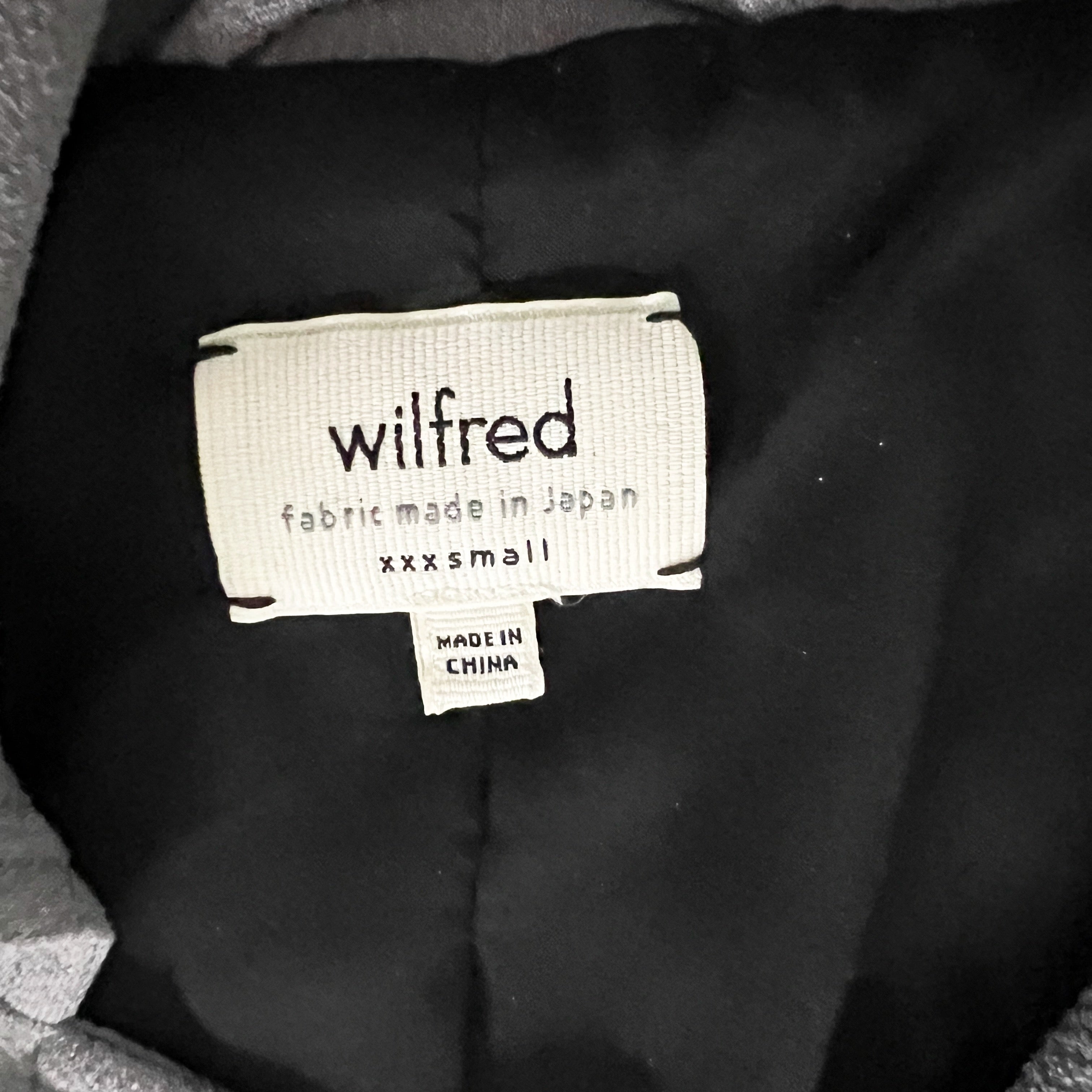 Wilfred Aritzia Women's Mayet Moto Asymmetrical Zip Crepe Boxy Jacket Gray XXXS