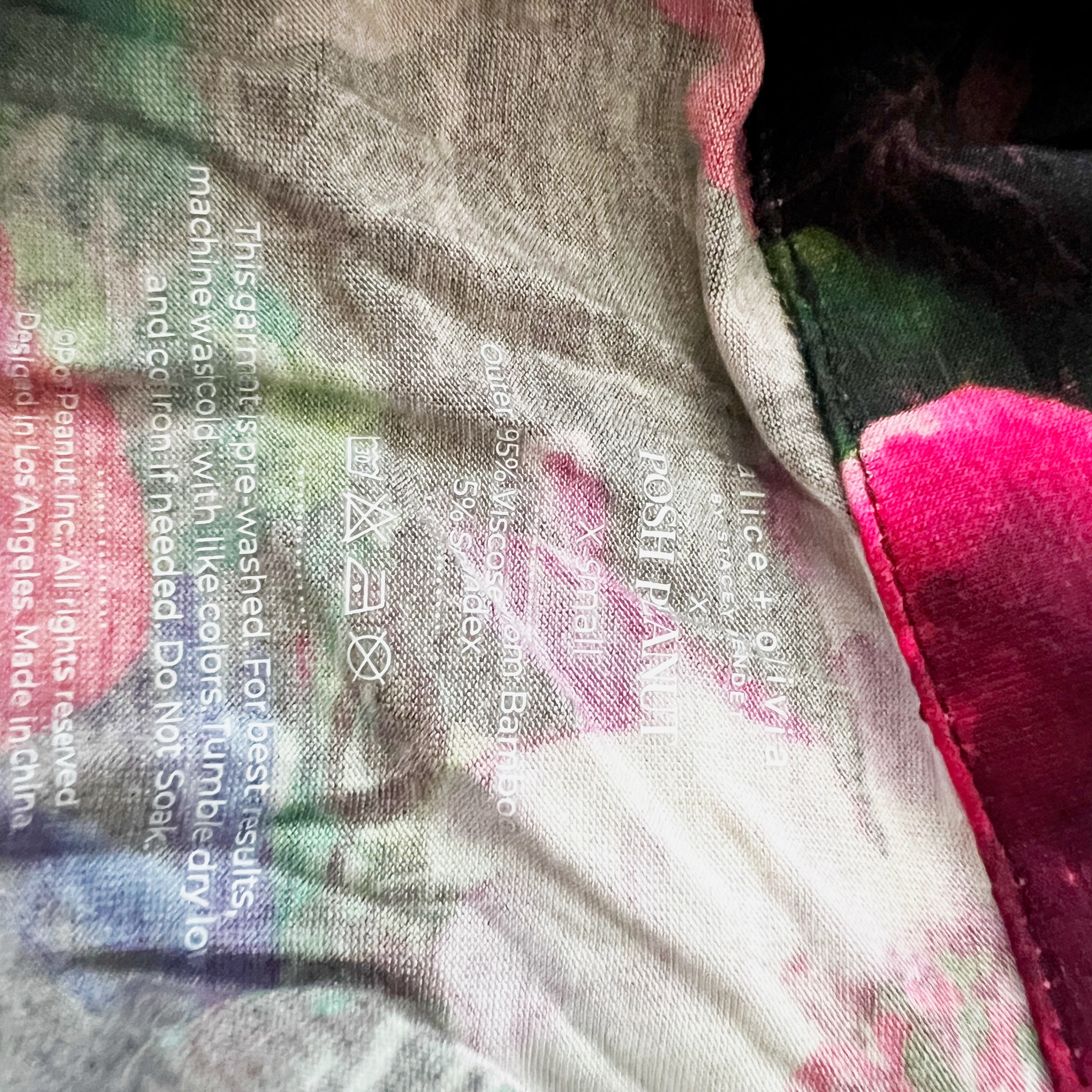 Alice And Olivia x Posh Peanut Button Front Collared Pajama Shirt Midnight Rose