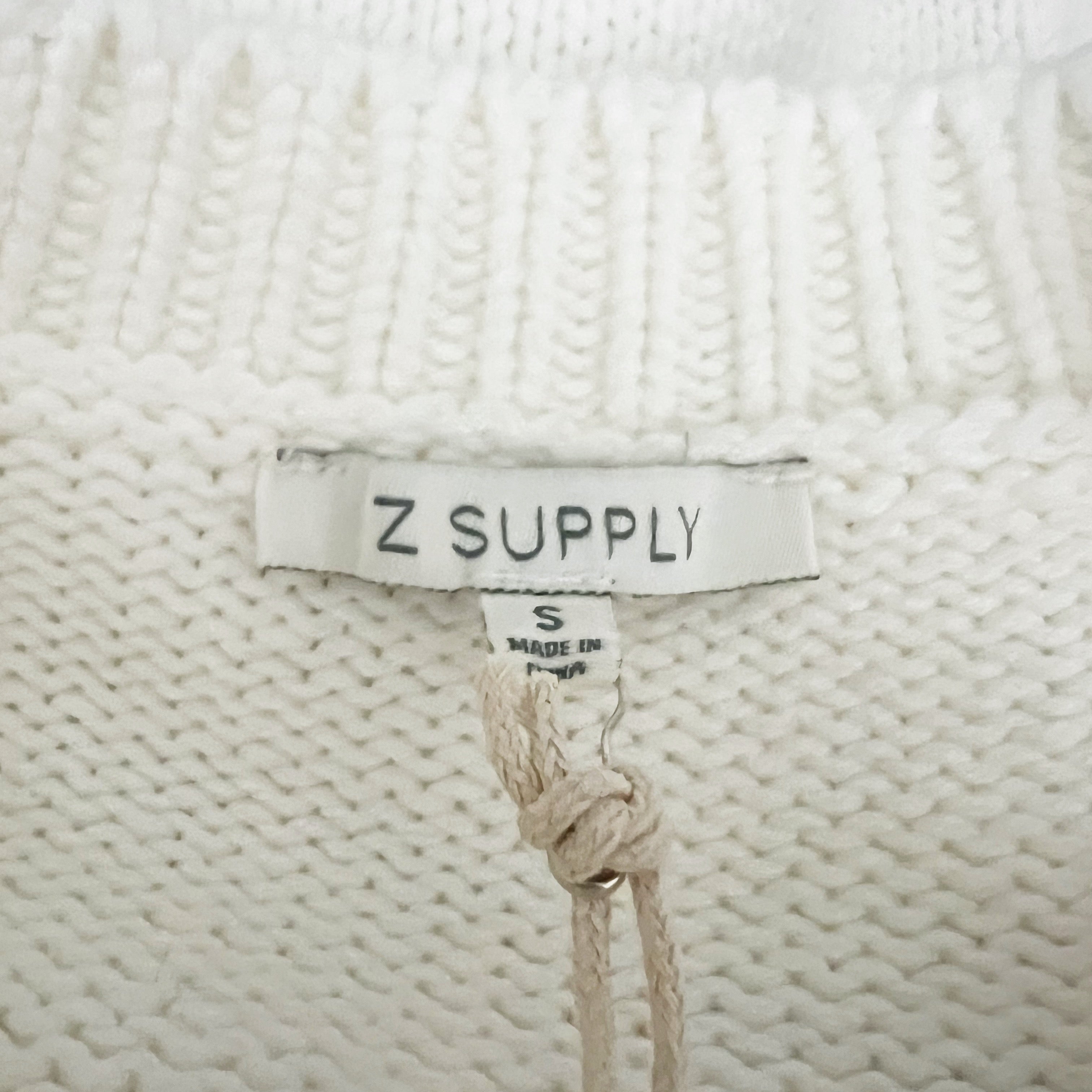 NEW Z Supply Milan Cotton Blend Knit Stretch Crew Neck Stripe Pullover Sweater S