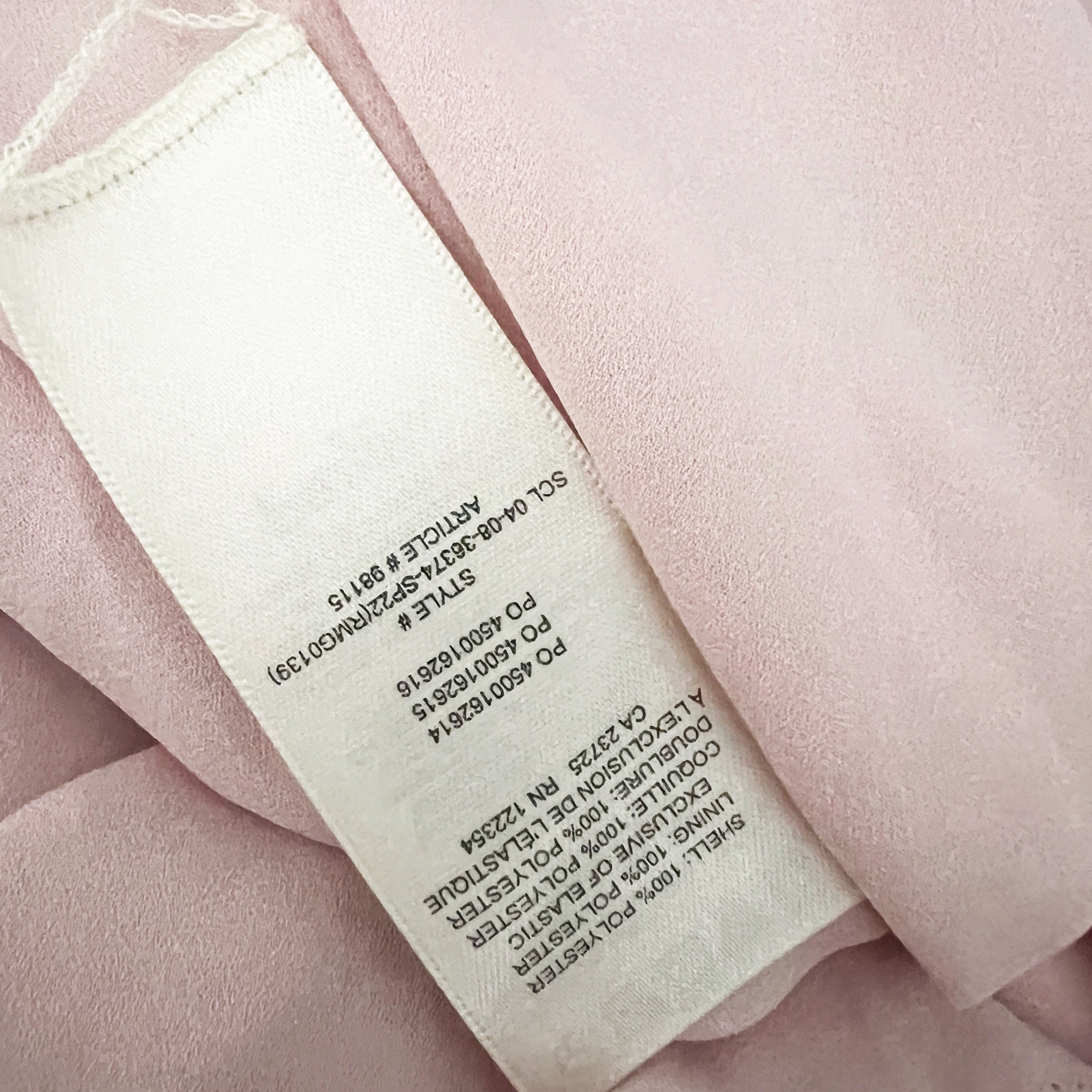 Wilfred Aritzia Genoa Chiffon Smocked Bodice Spring Medley Pink Floral Dress S