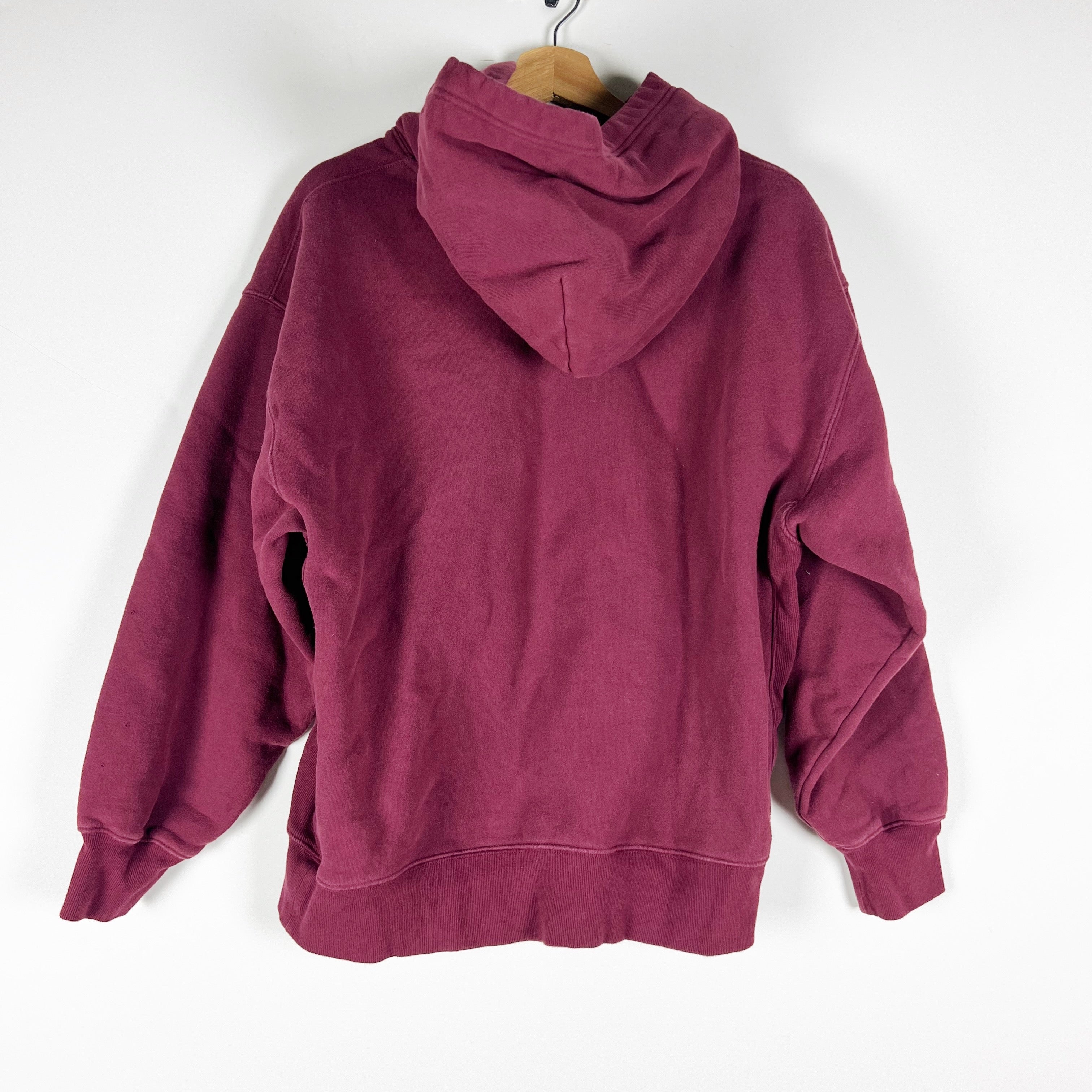TNA Aritzia Sweatfleece Cozy Fleece Boyfriend Fit Hoodie Sweatshirt Burgundy L