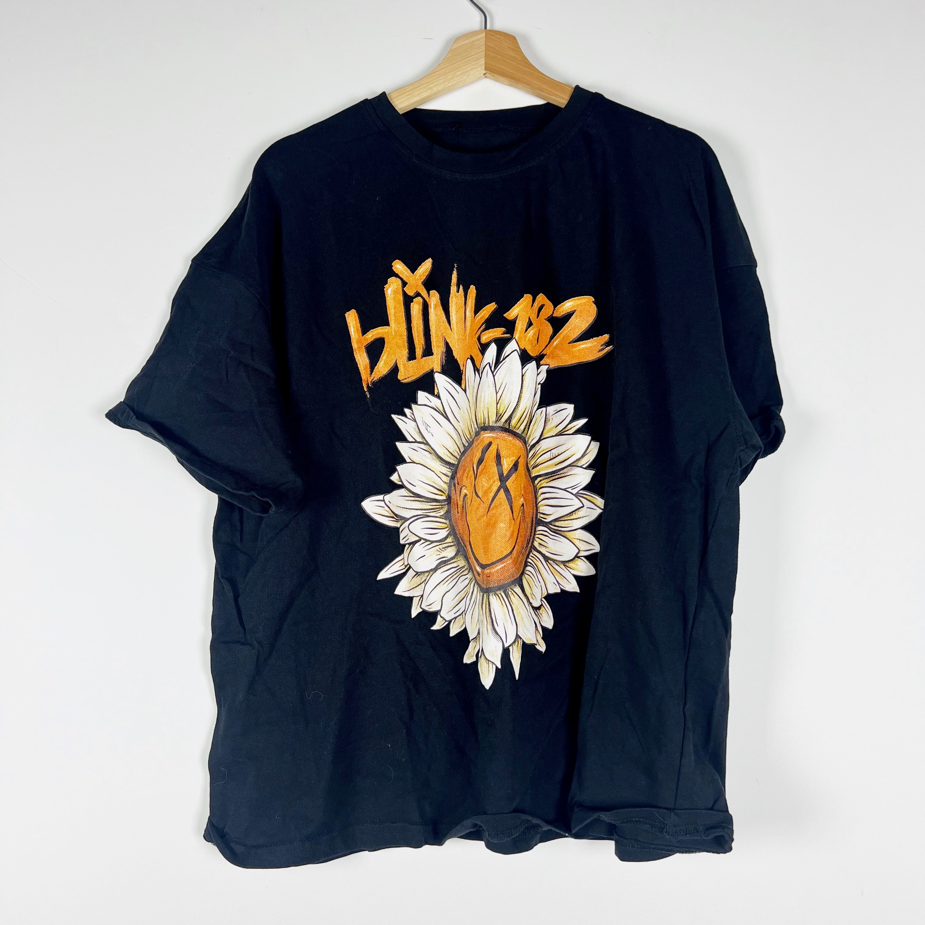 Blink 182 Sunflower Graphic Print Pattern Cotton Short Sleeve Tee Shirt 10