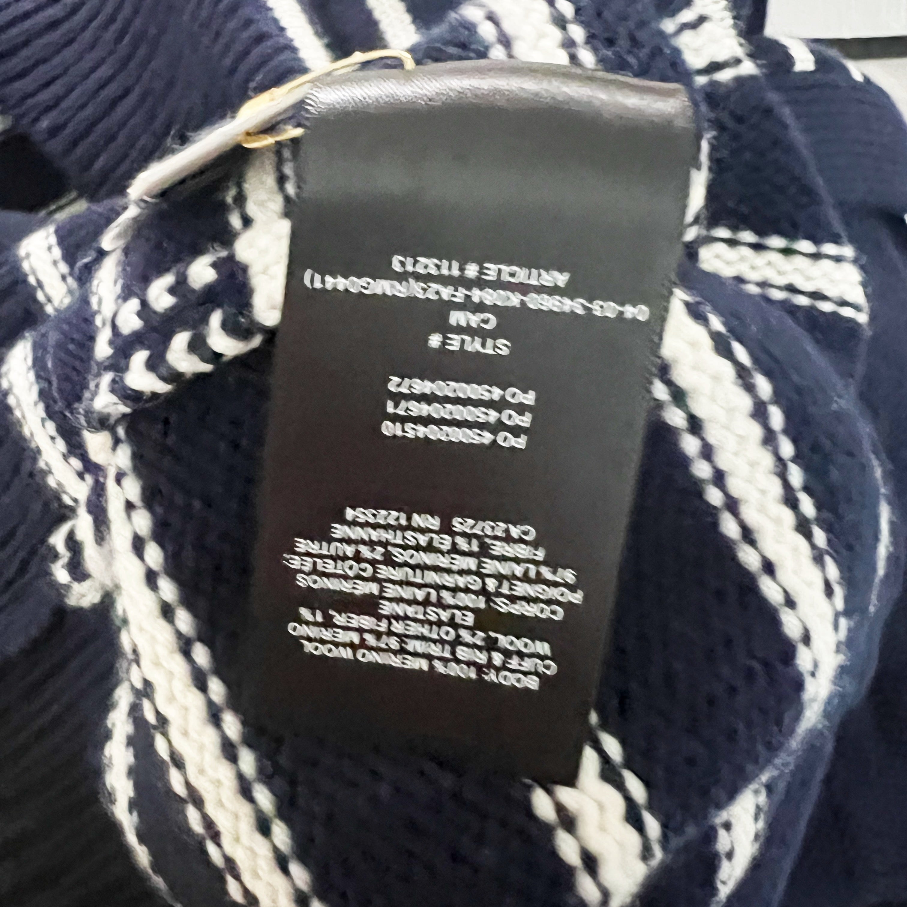 Wilfred Aritzia Clara Relaxed Merino Wool Collared V Neck Polo Stripe Sweater S