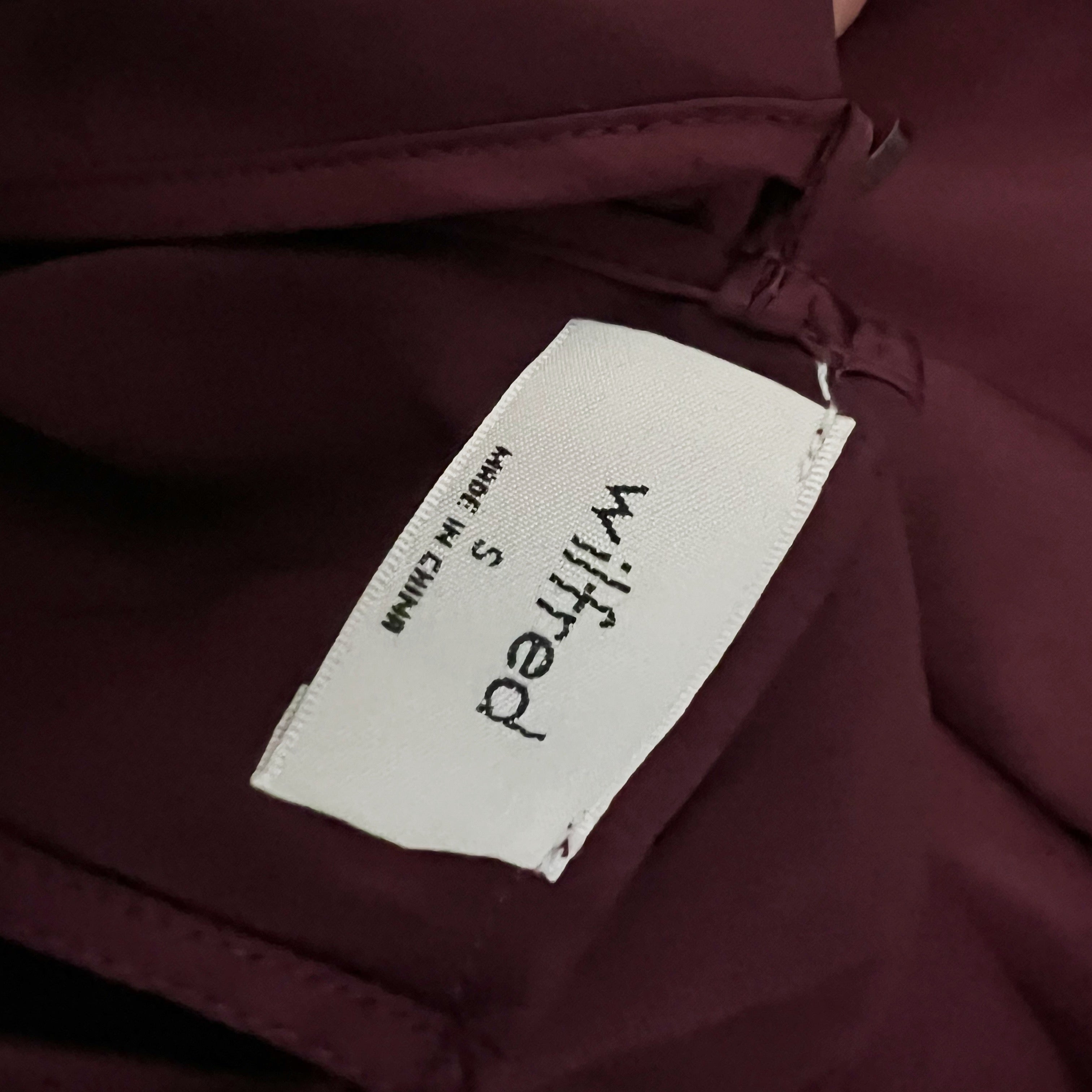 Wilfred Aritzia Runaway Satin Halter Neck Sleeveless Blouse Burgundy Wine Small