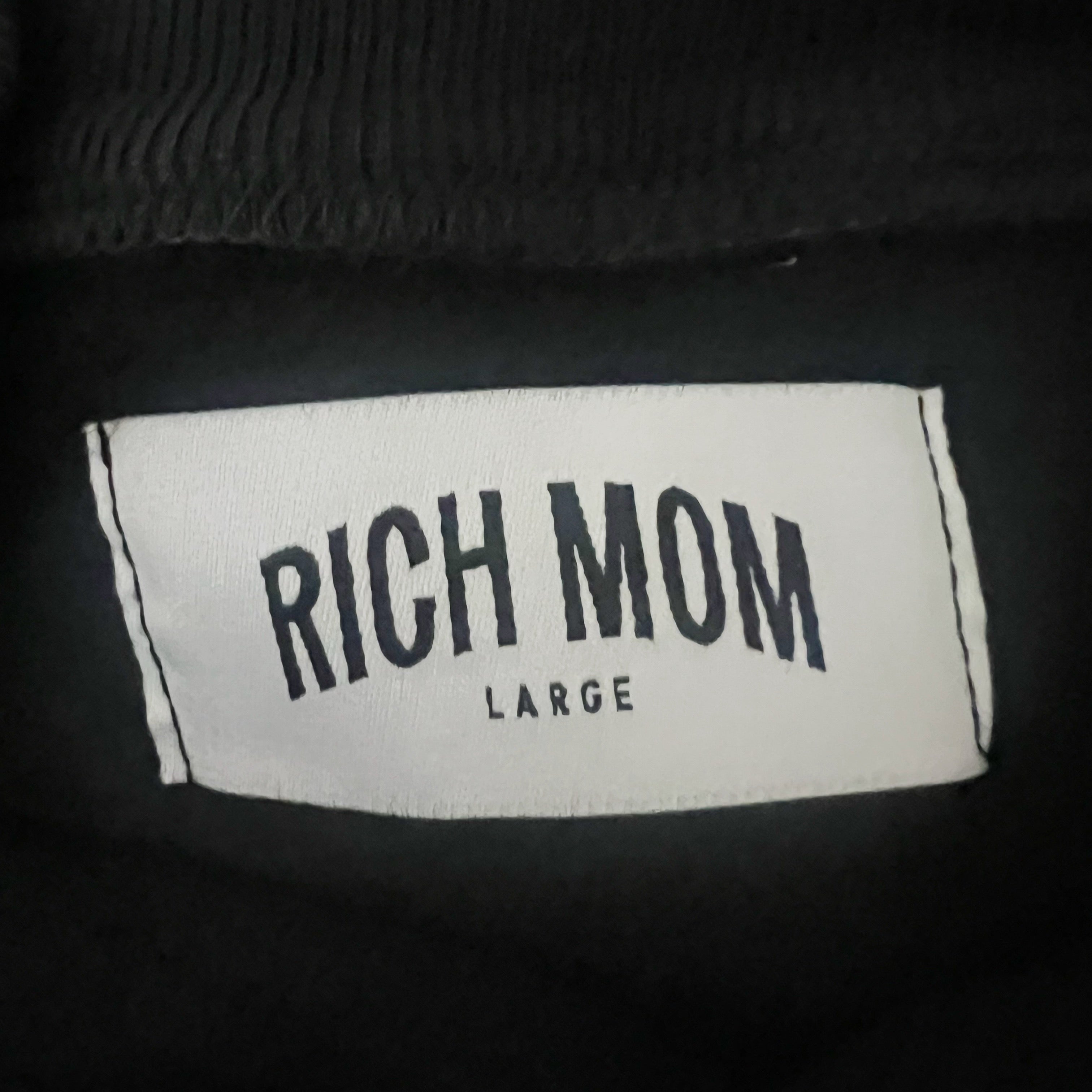 Rich Mom Women's Cotton Fleece Lined Crew Neck Pullover Sweatshirt Sweater Large