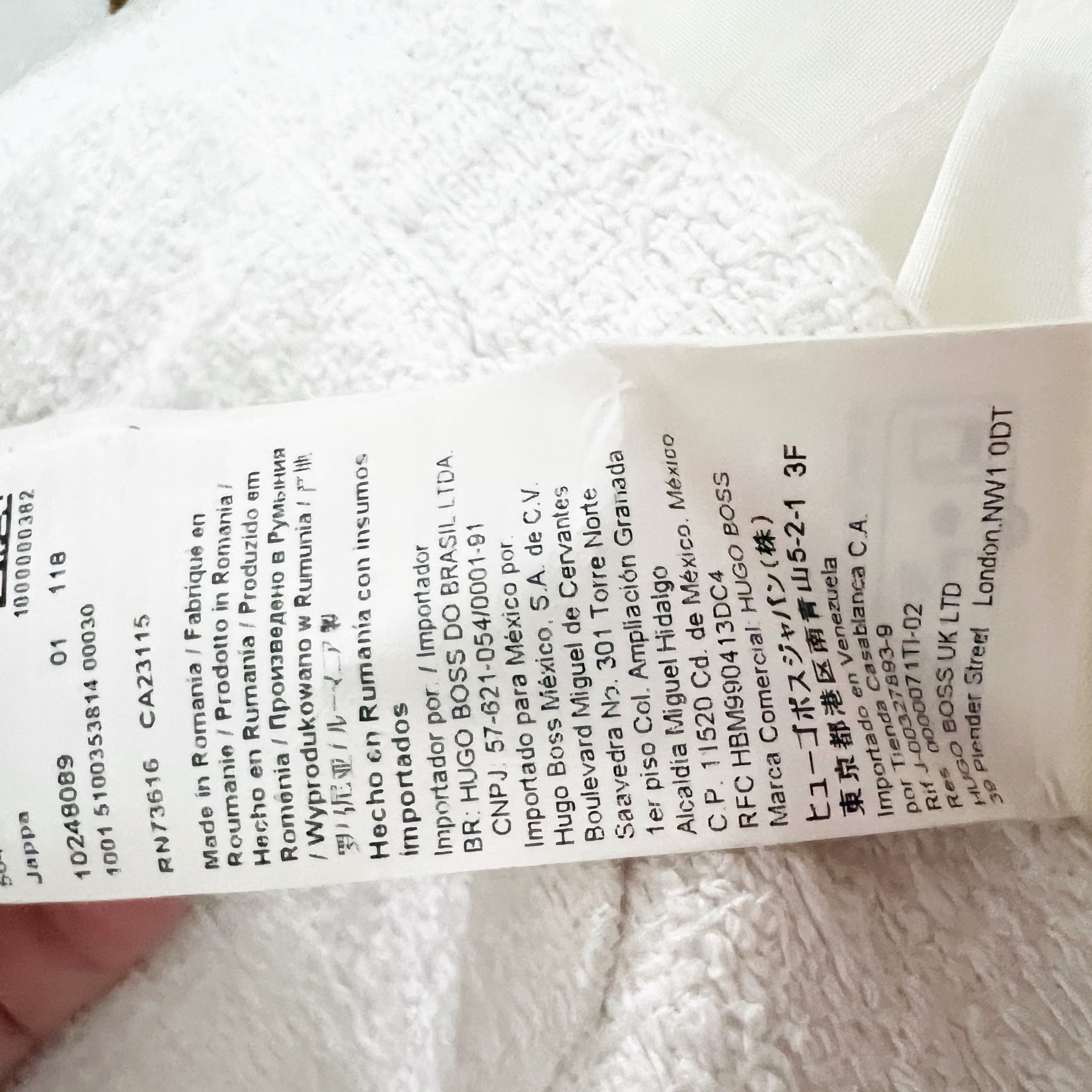 Hugo Boss Women's Cotton Blend Textured Crystal Jewel Button Cropped Jacket 14