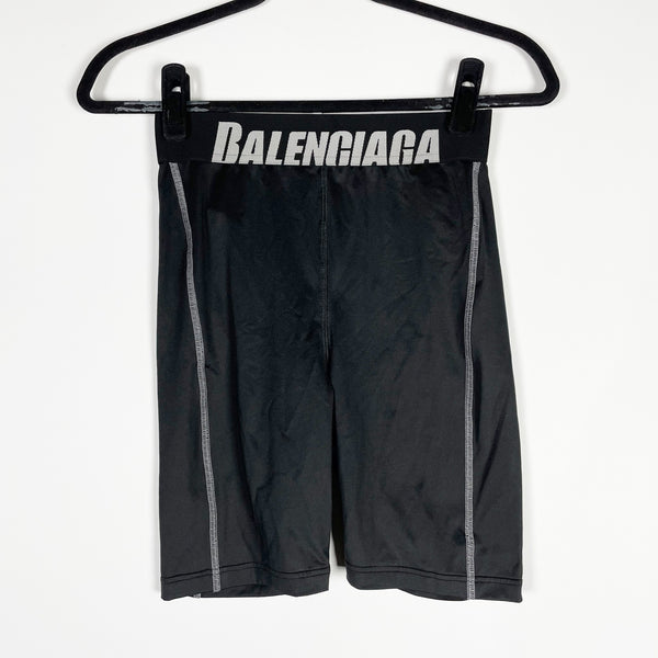 Balenciaga Women's Cycling Bike Athletic Work Out Compression Mini Shorts Black