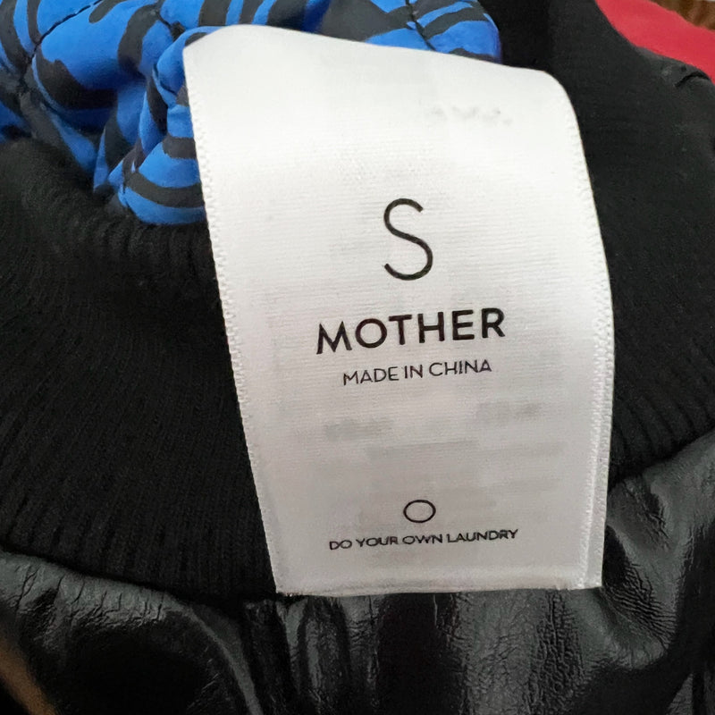 Mother Women's The Bumpy Faux Vegan Patent Leather Night Drive Black Jacket S
