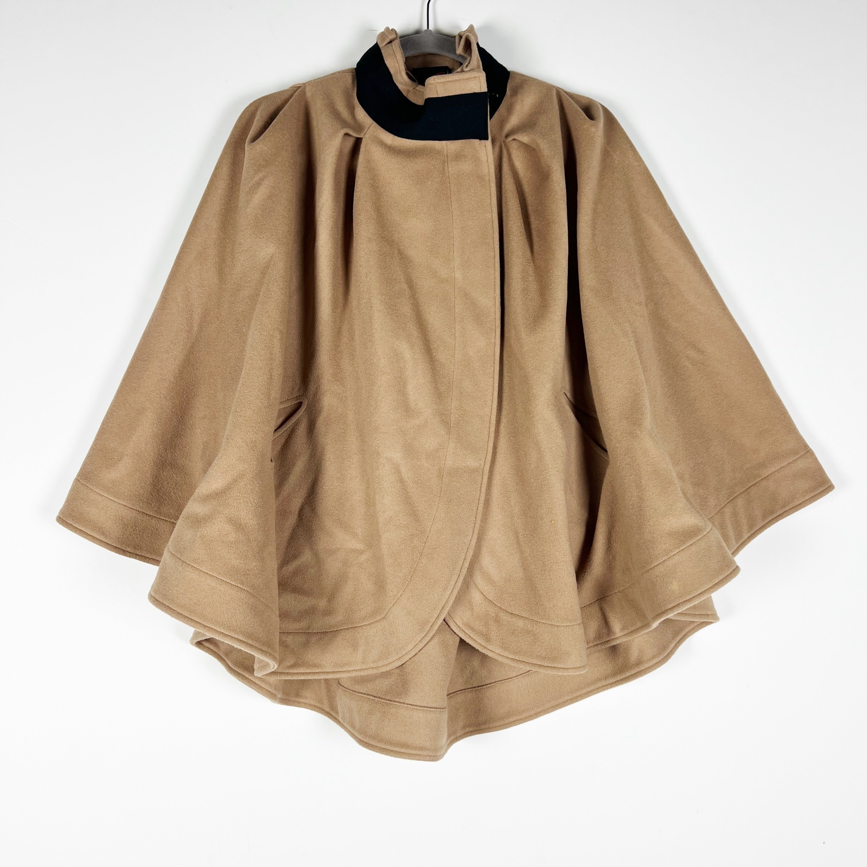 Zero + Maria Cornejo Mia Wool Felt Camel Colored Cape Overcoat Sweater XS