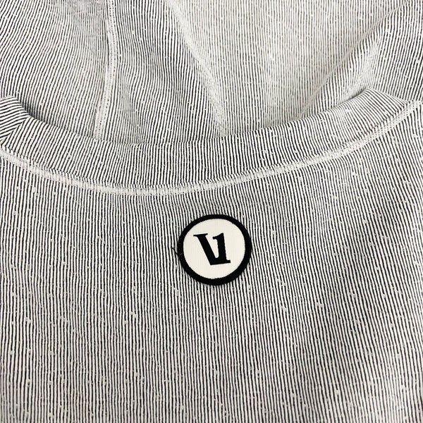 Vuori Women's Long Sleeve Textured Chilled Out Performance Shirt Top Pinstripe S