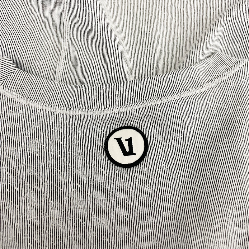 Vuori Women's Long Sleeve Textured Chilled Out Performance Shirt Top Pinstripe S