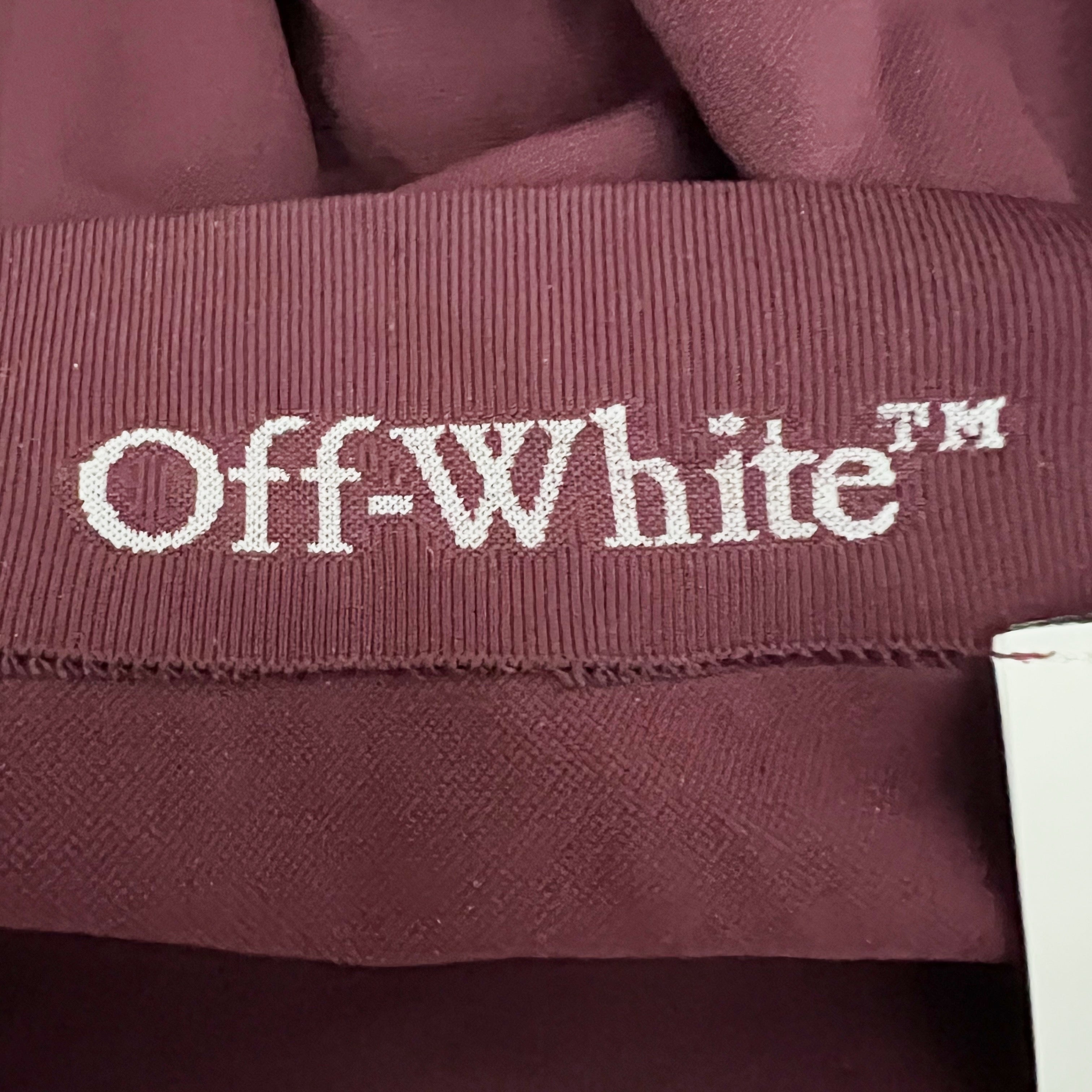 Off-White Stamp Seam High Rise Ribbed Fig Pureed Pumpkin Burgundy Leggings Pants